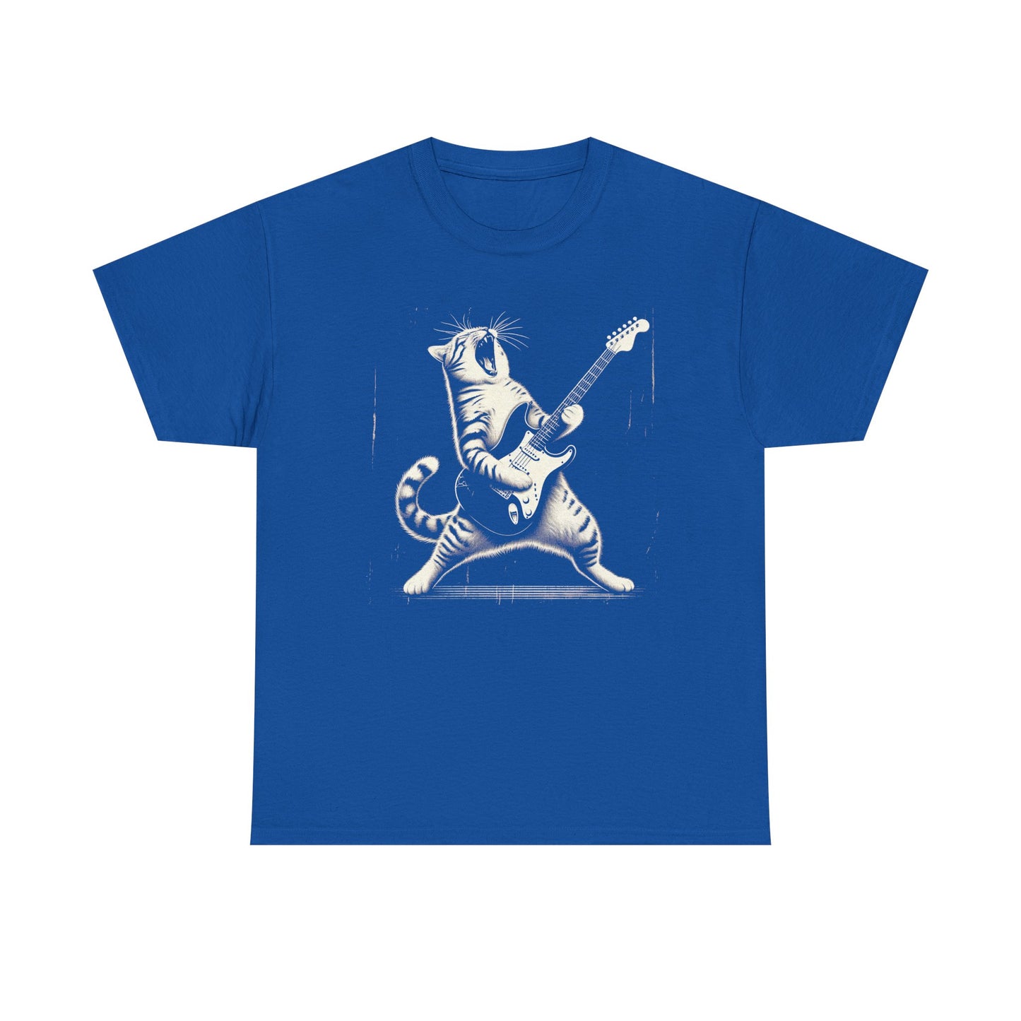 Cat Rocker T-Shirt — Guitar Playing Cat Vintage Band Tee