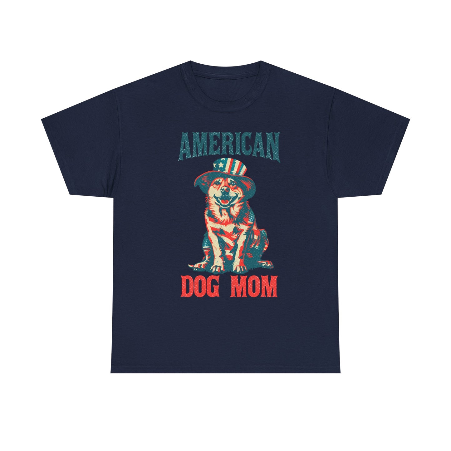 American Dog Mom T-Shirt — Patriotic Pup Tee for Dog Lovers