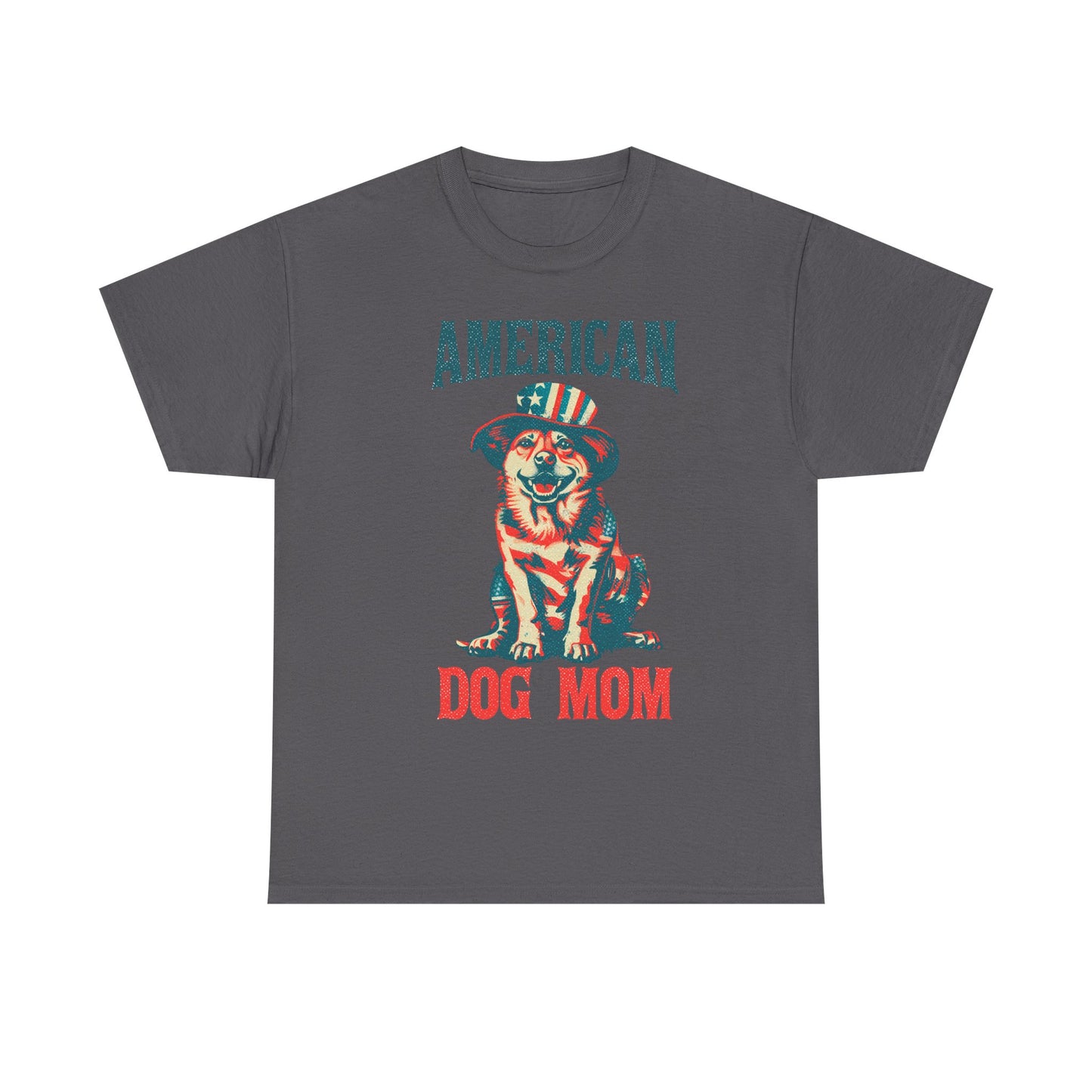 American Dog Mom T-Shirt — Patriotic Pup Tee for Dog Lovers