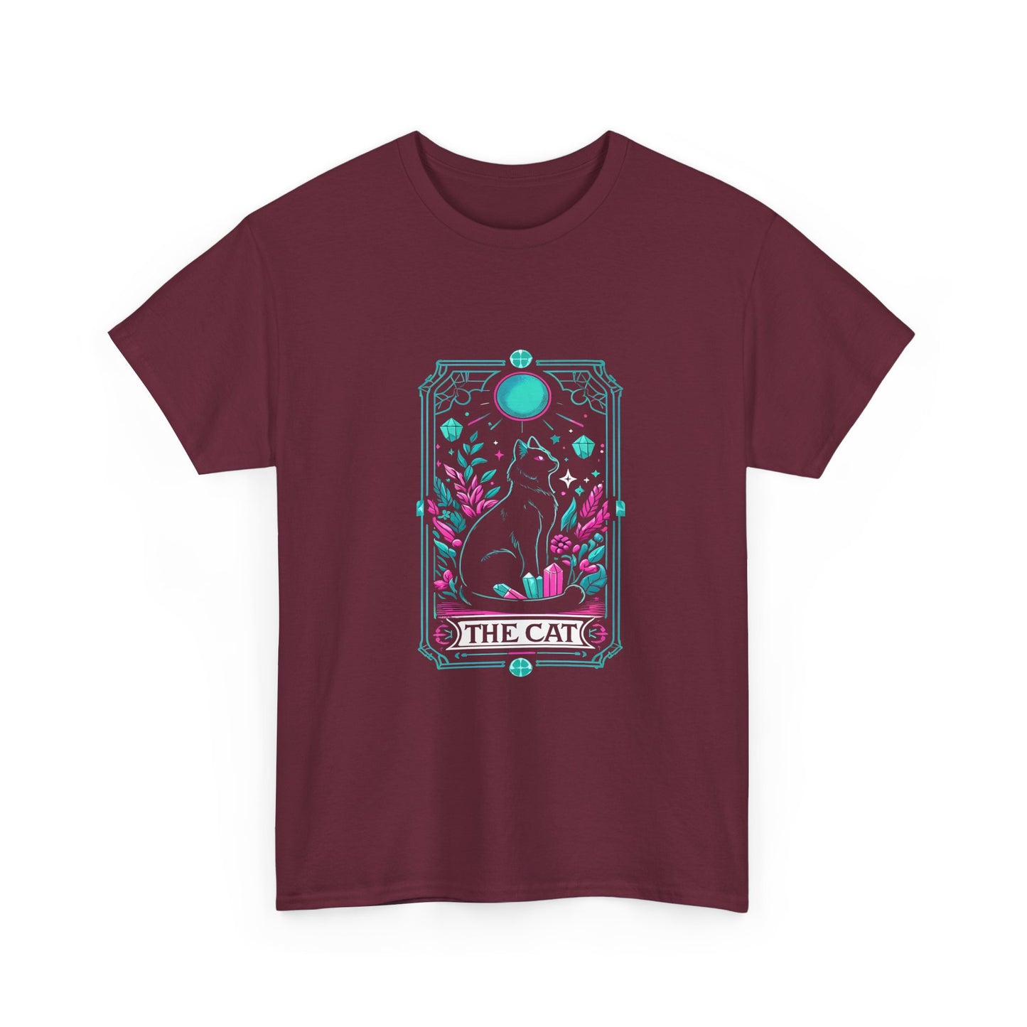 Cat Tarot T-Shirt — "The Cat" Mystical Black Tee