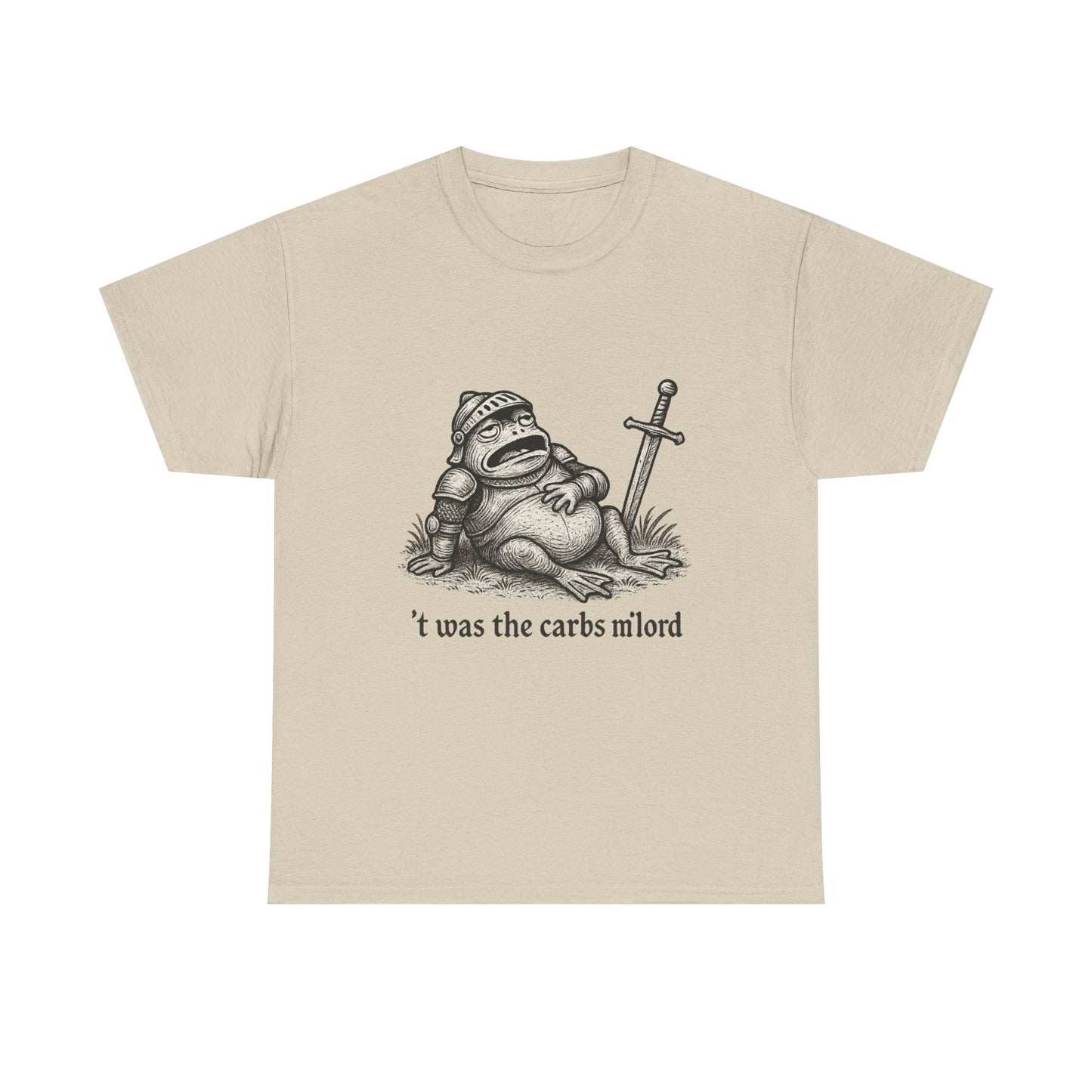 T-Shirt — 't was the carbs m'lord Funny Fantasy Frog Graphic Tee