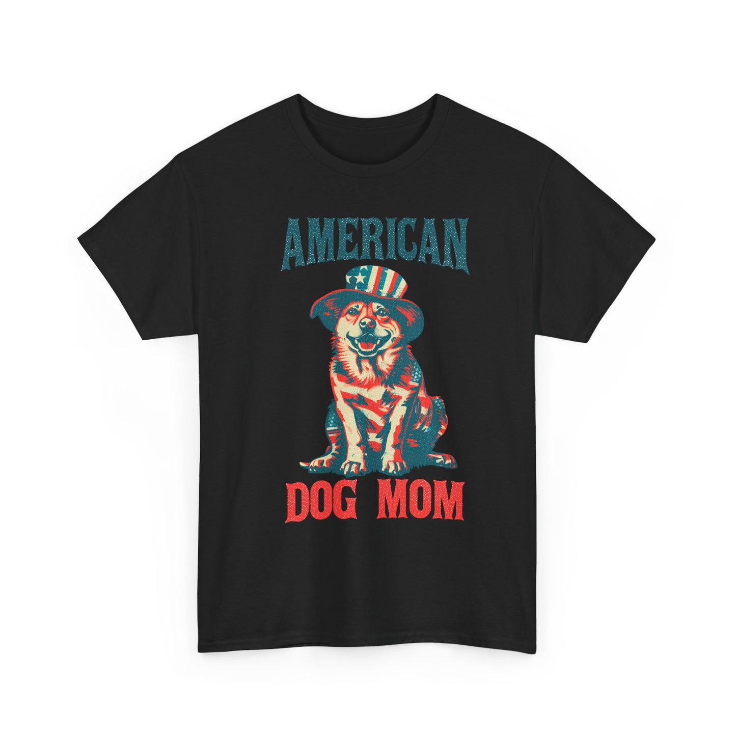American Dog Mom T-Shirt — Patriotic Pup Tee for Dog Lovers