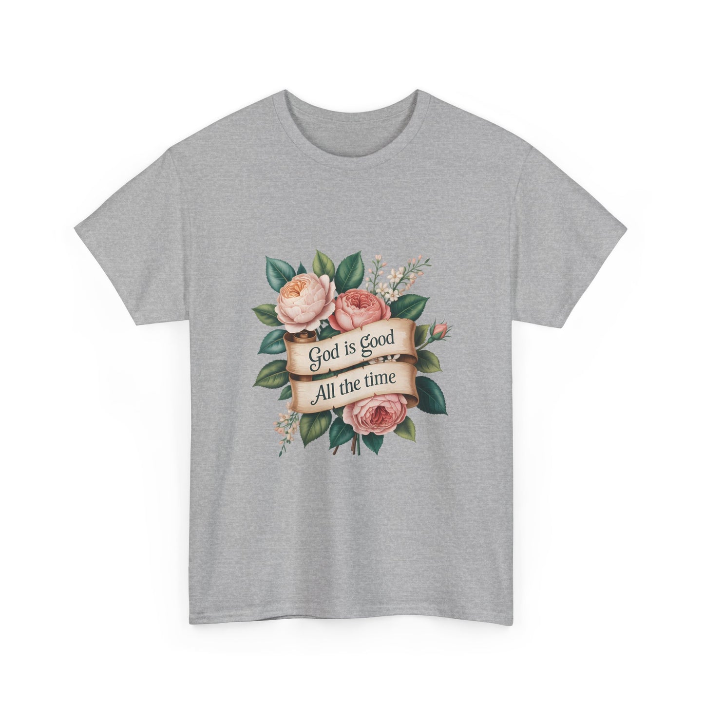 Floral "God is Good All the Time" T‑Shirt