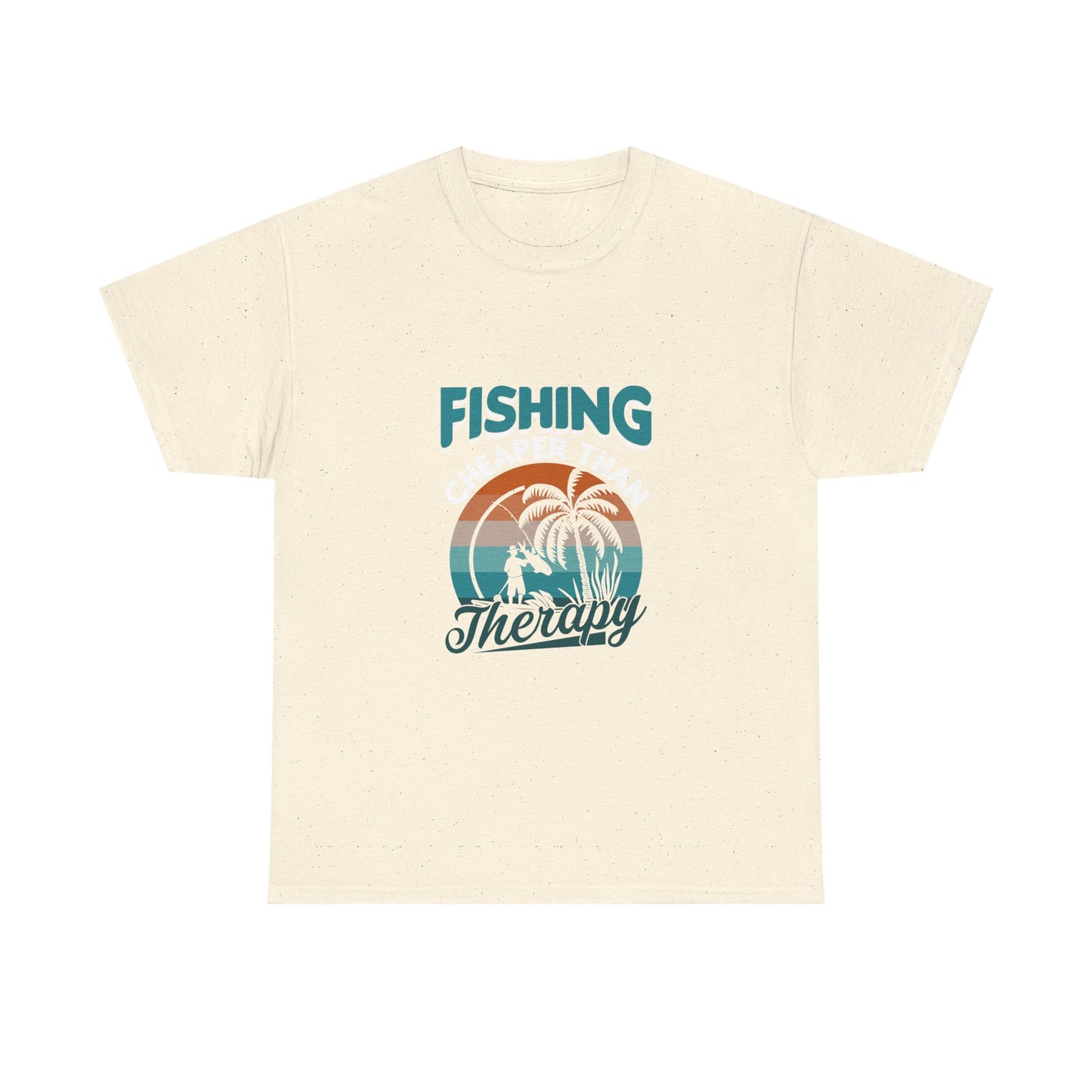 Fishing Cheaper Than Therapy T-Shirt — Retro Palm Beach Fishing Tee