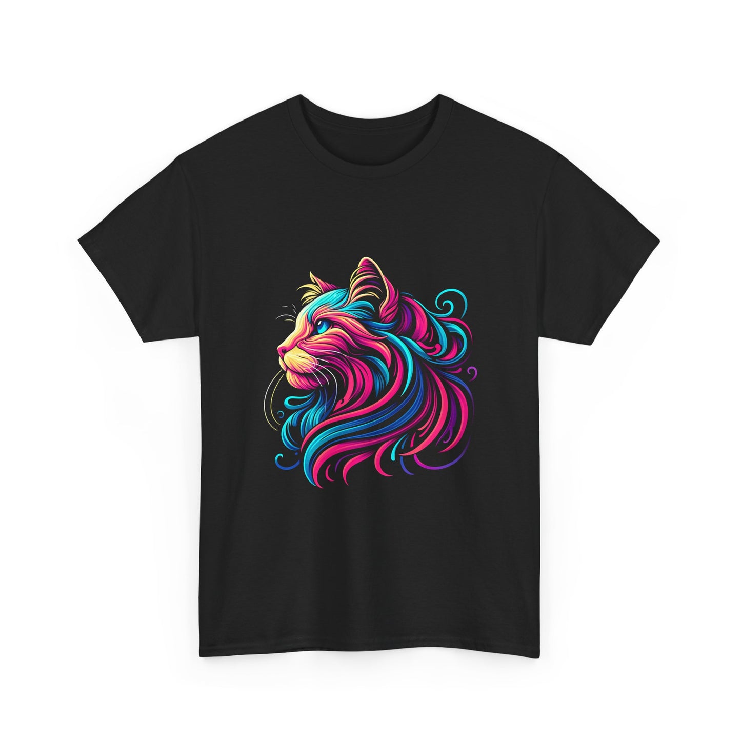 Cat T-Shirt — Colorful Swirl Cat Art Tee