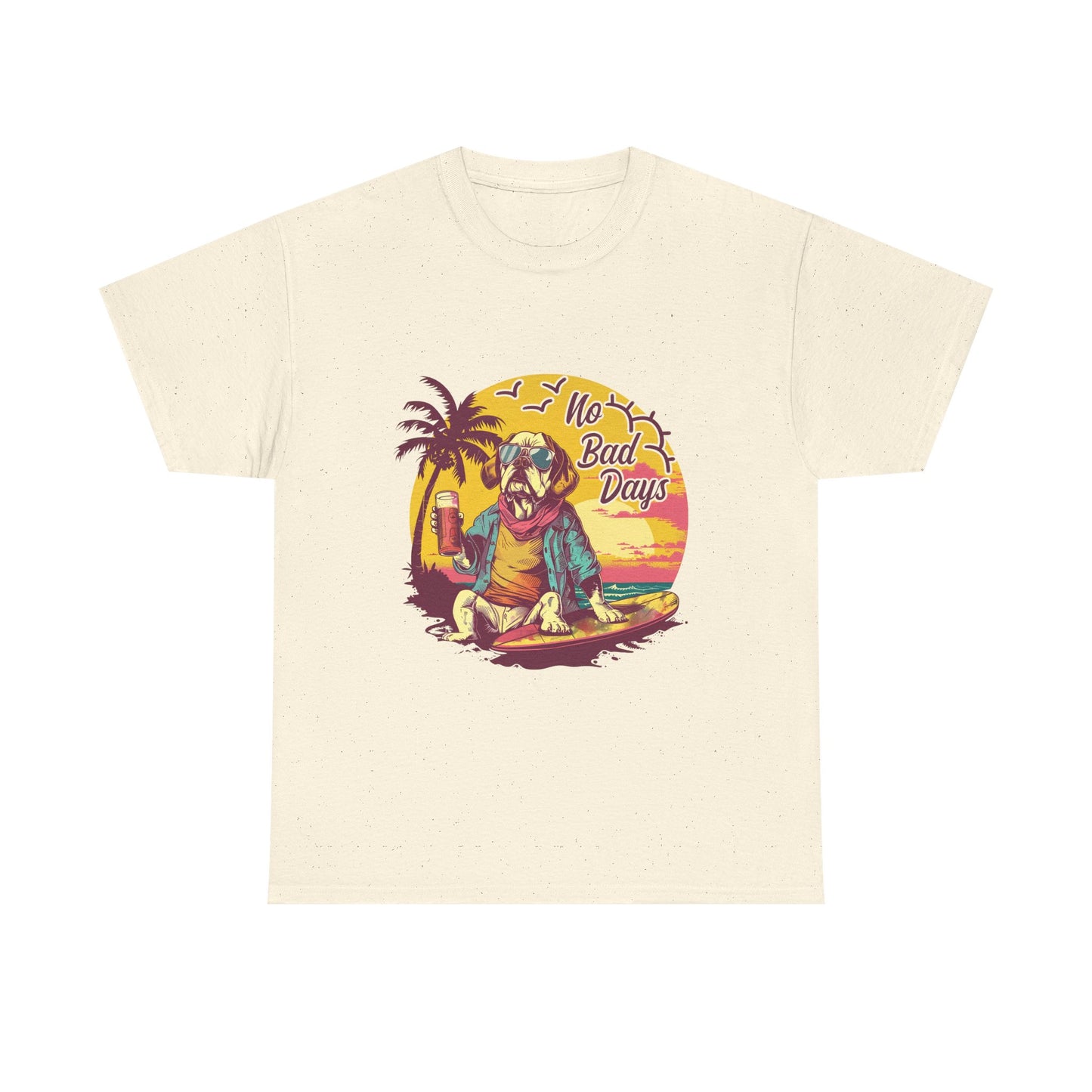 T-Shirt — "No Bad Days" Surf Sloth Retro Beach Tee