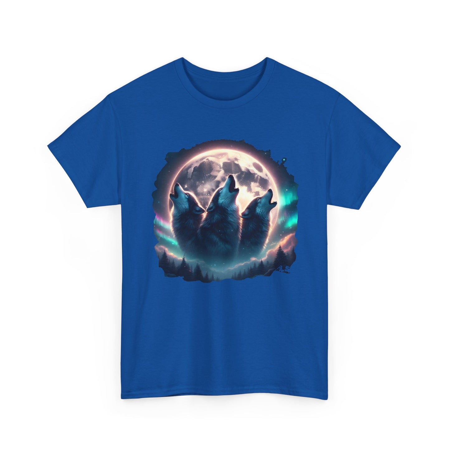 Wolf Moon T-Shirt — Howling Wolves Silhouette at Full Moon Graphic Tee