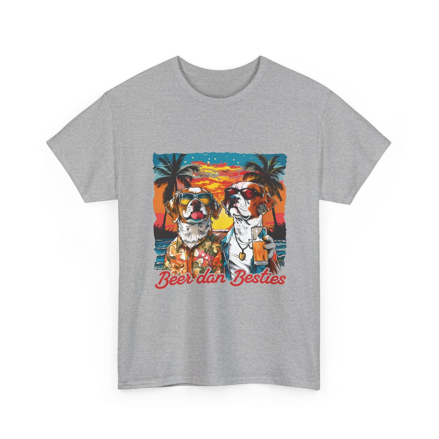 T-Shirt — 'Beer dan Besties' Retro Sunset Dogs Tee