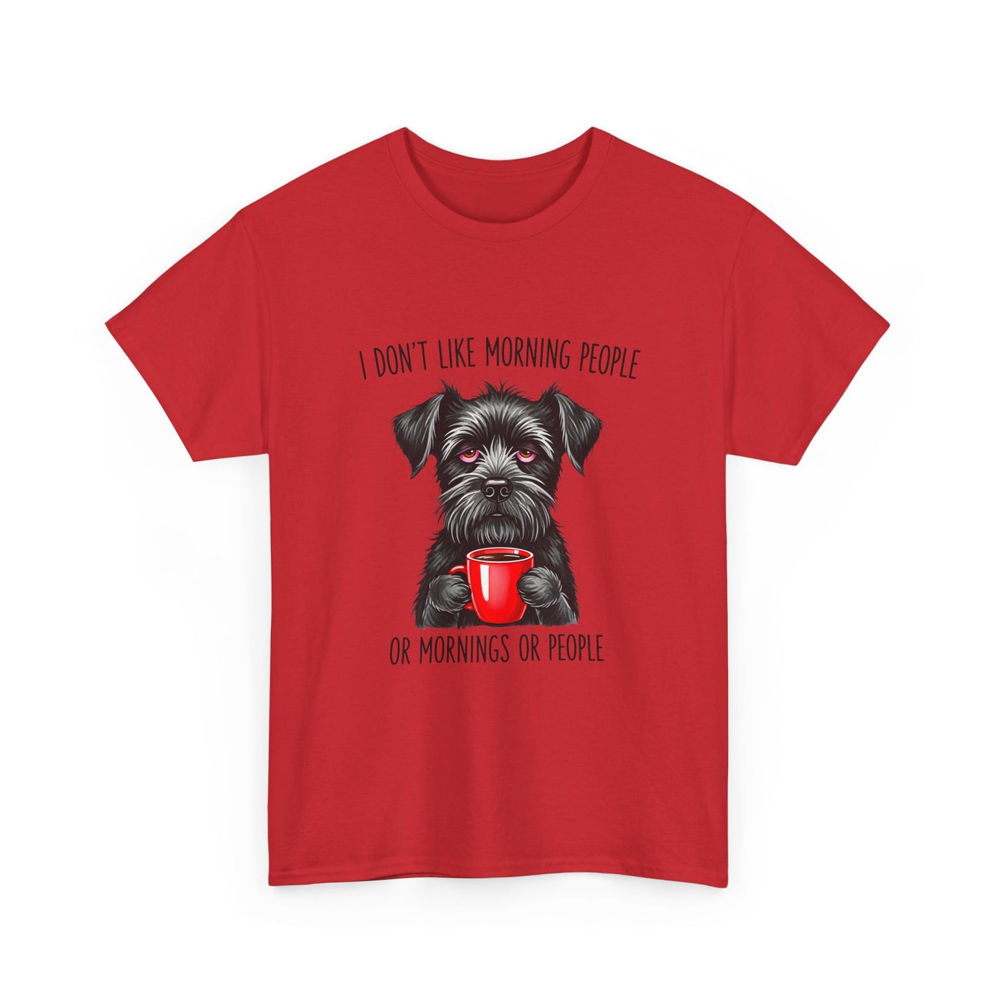 Schnauzer Coffee Tee — "I Don't Like Morning People" Graphic T-Shirt