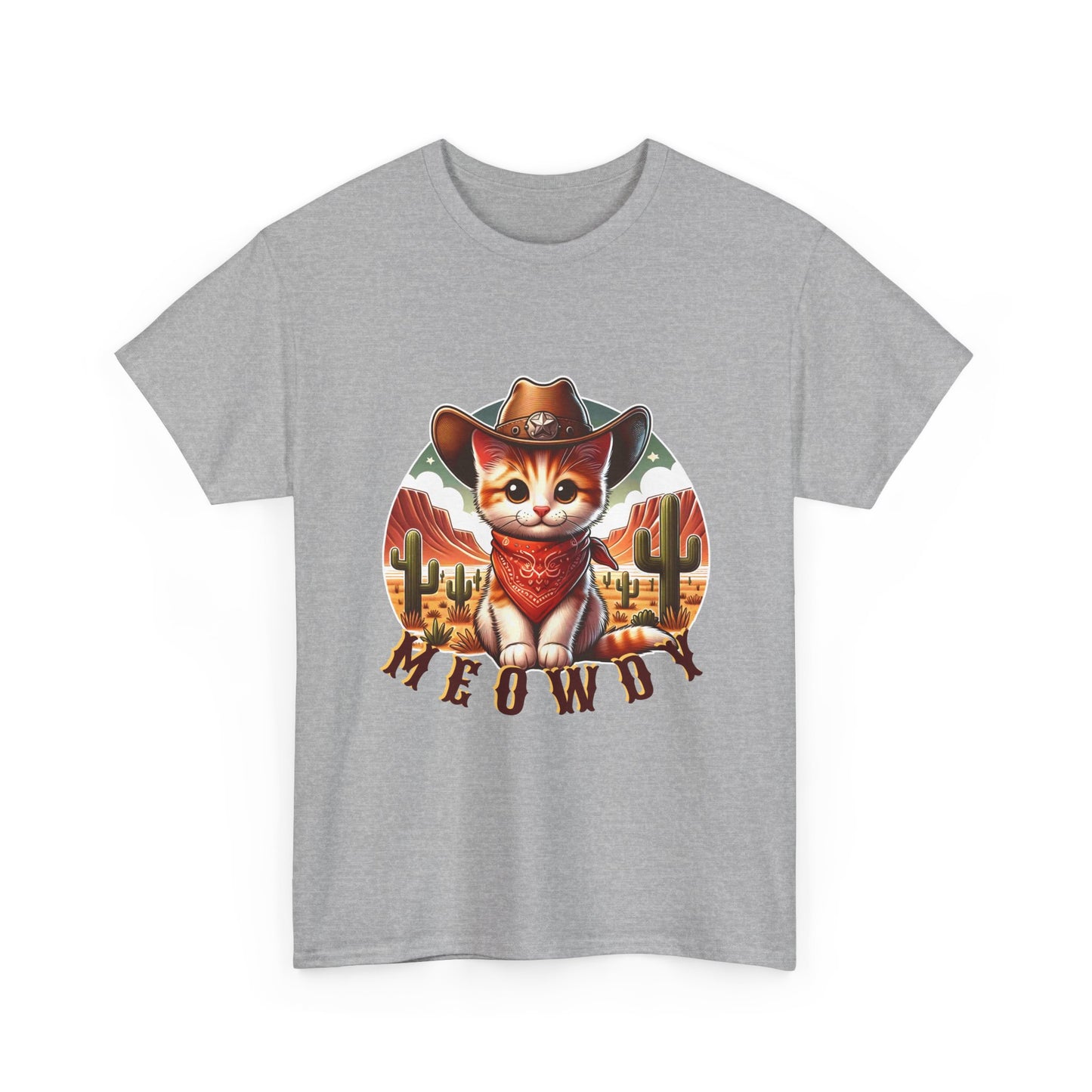 Cat Cowboy Tee — "Meowdy" Western Kitten Graphic T-Shirt
