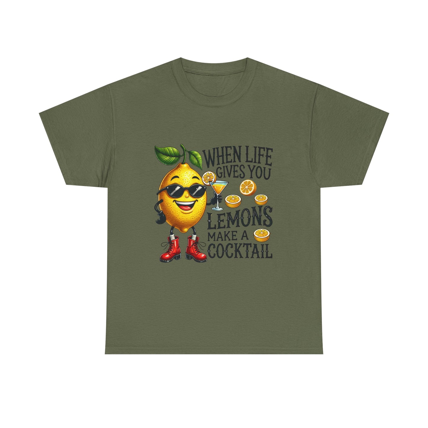 T-Shirt — "When Life Gives You Lemons Make a Cocktail" Funny Lemon Graphic Tee