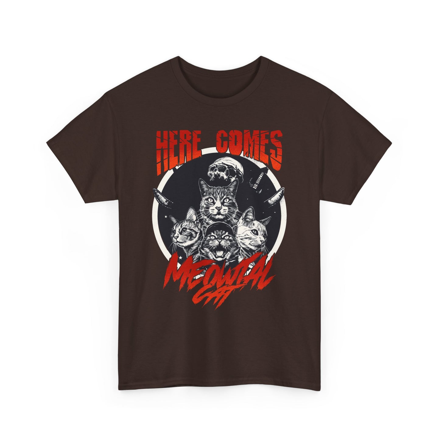 Here Comes Meowtal Cat Band T-Shirt