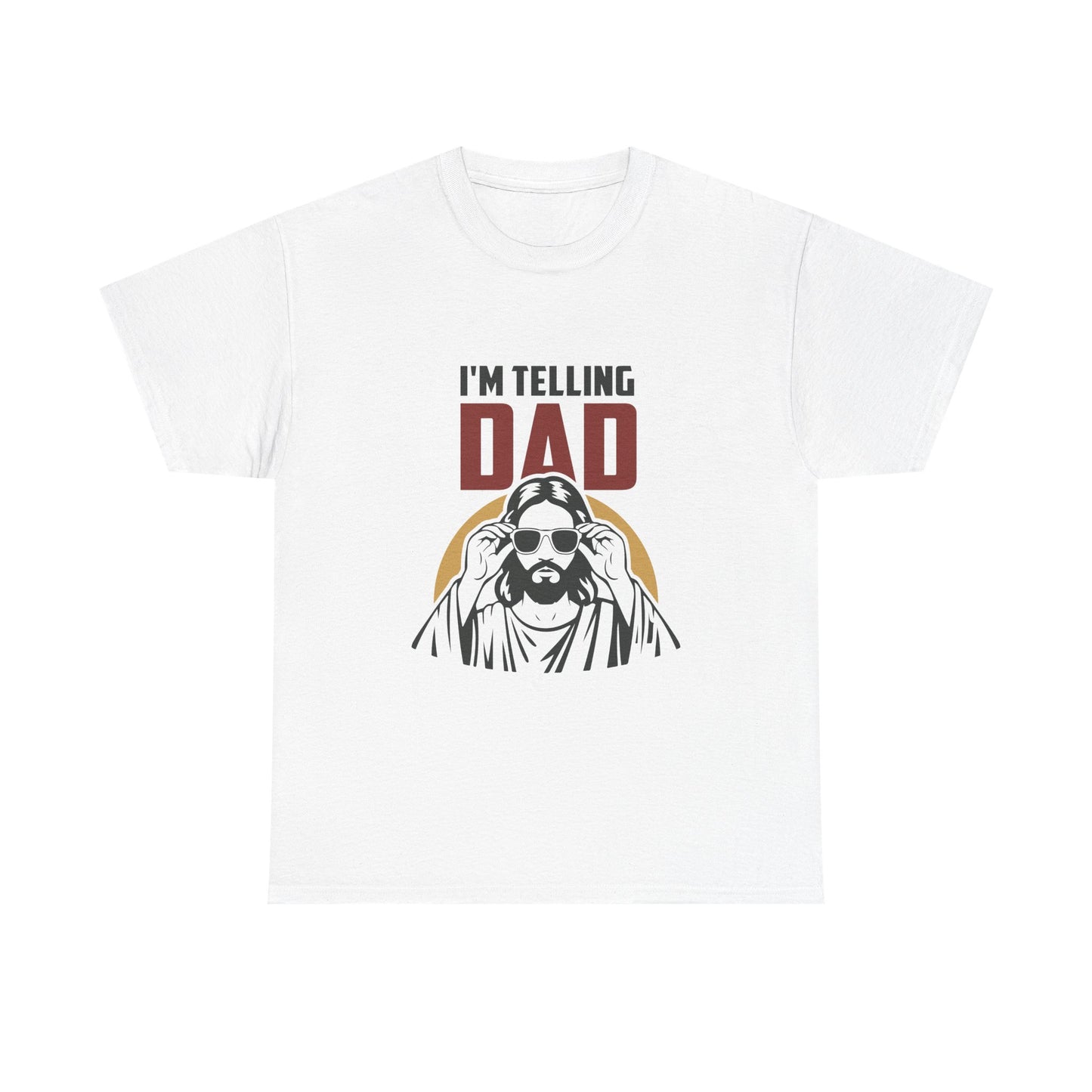 I'm Telling Dad T‑Shirt — Funny Retro Jesus Graphic Tee for Fathers Day & Family Gifts