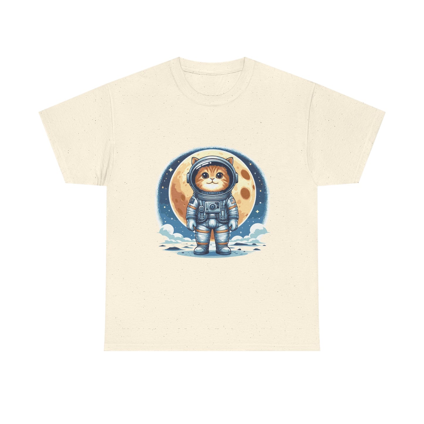 Astronaut Cat T-Shirt – Cute Space Kitty Tee with Moon