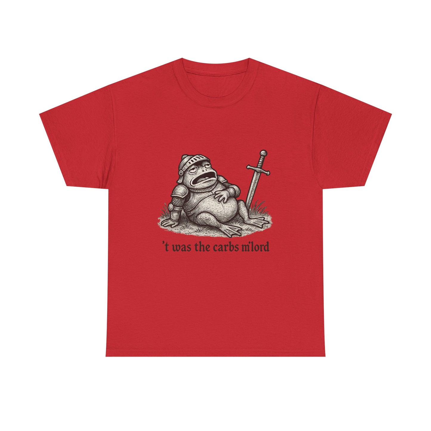 T-Shirt — 't was the carbs m'lord Funny Fantasy Frog Graphic Tee