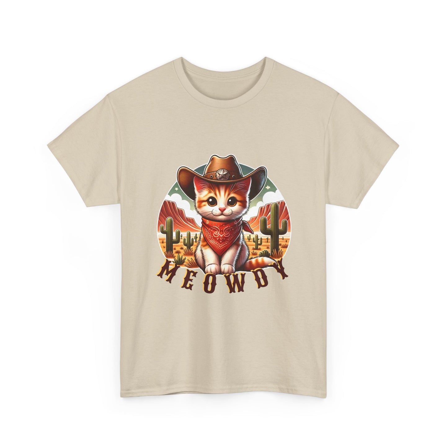 Cat Cowboy Tee — "Meowdy" Western Kitten Graphic T-Shirt