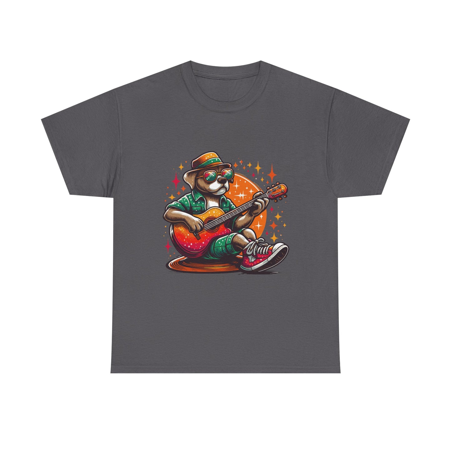 Dog Playing Guitar T‑Shirt — Retro Chill Music Tee for Guitar Lovers