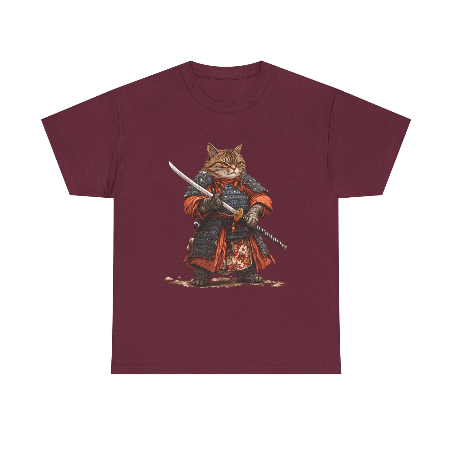 Samurai Cat T-Shirt – Warrior Tabby Graphic Tee