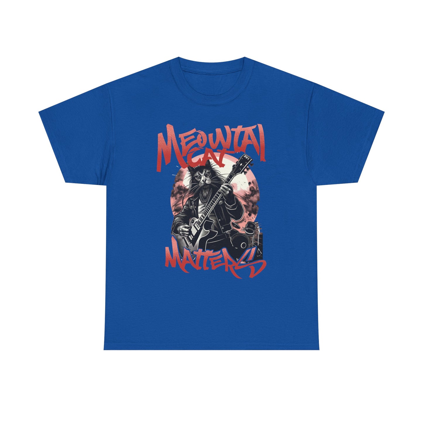 Cat Metal T-Shirt – “Meowtal Matters” Rock Guitar Cat Tee