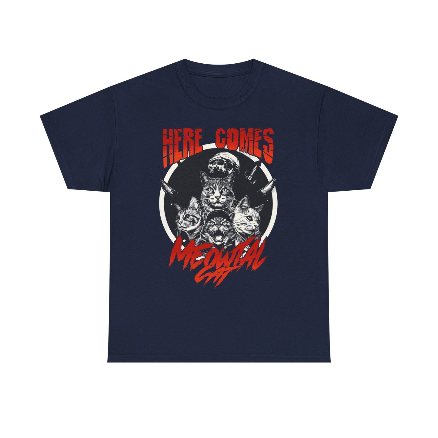 Here Comes Meowtal Cat Band T-Shirt