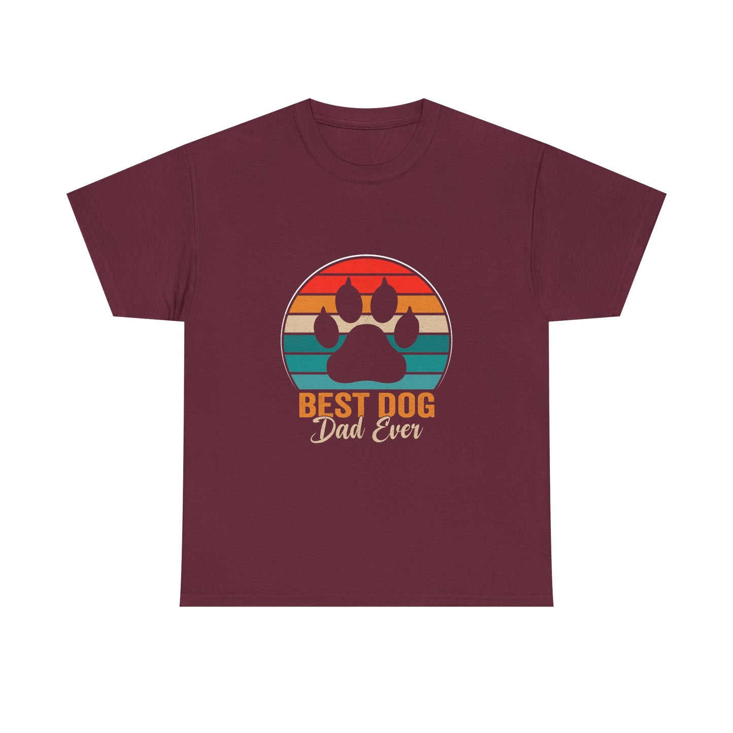 Best Dog Dad Ever T-Shirt — Retro Paw Print Tee for Dog Lovers