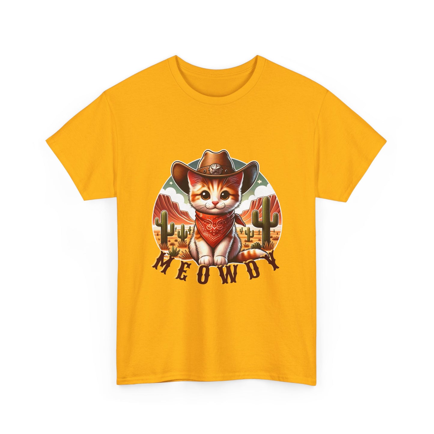 Cat Cowboy Tee — "Meowdy" Western Kitten Graphic T-Shirt