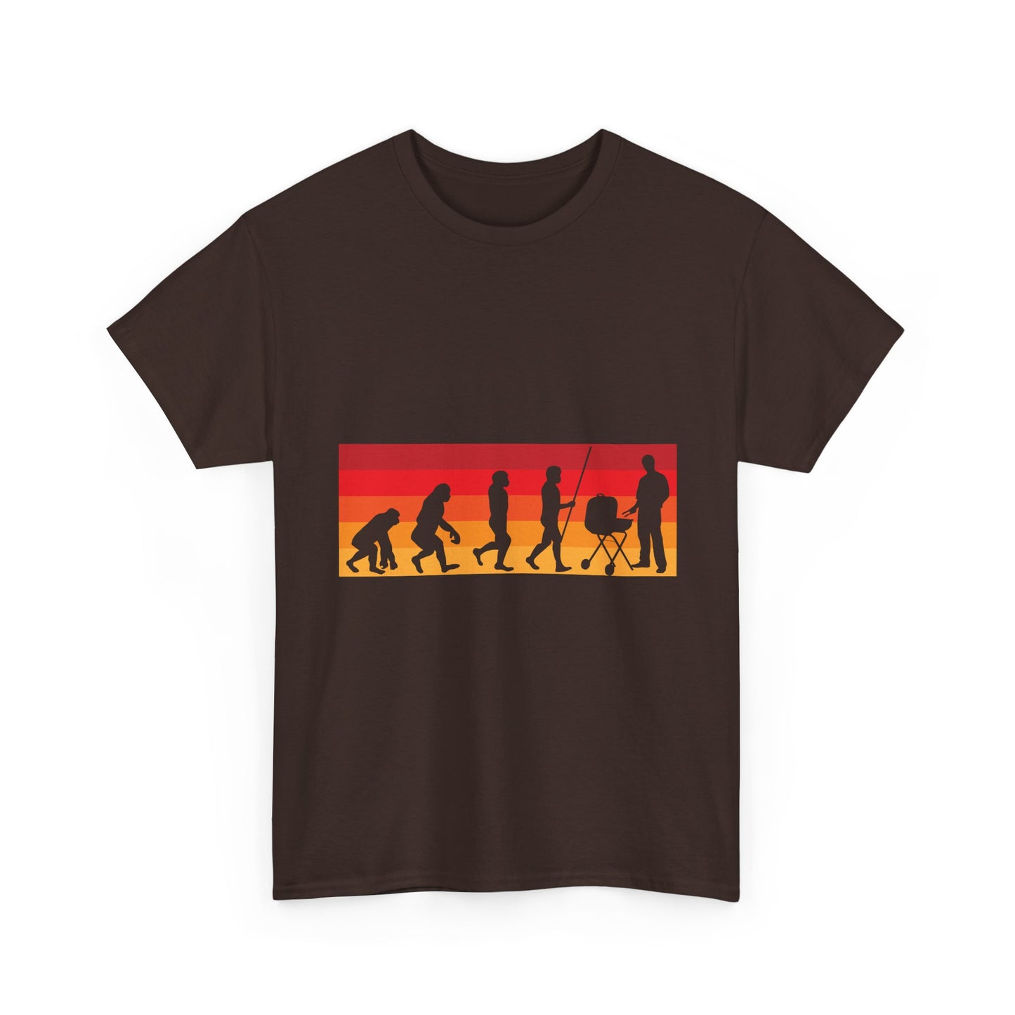 Evolution of Parenthood T-Shirt — Retro Sunset Dad to Parent Silhouette Tee