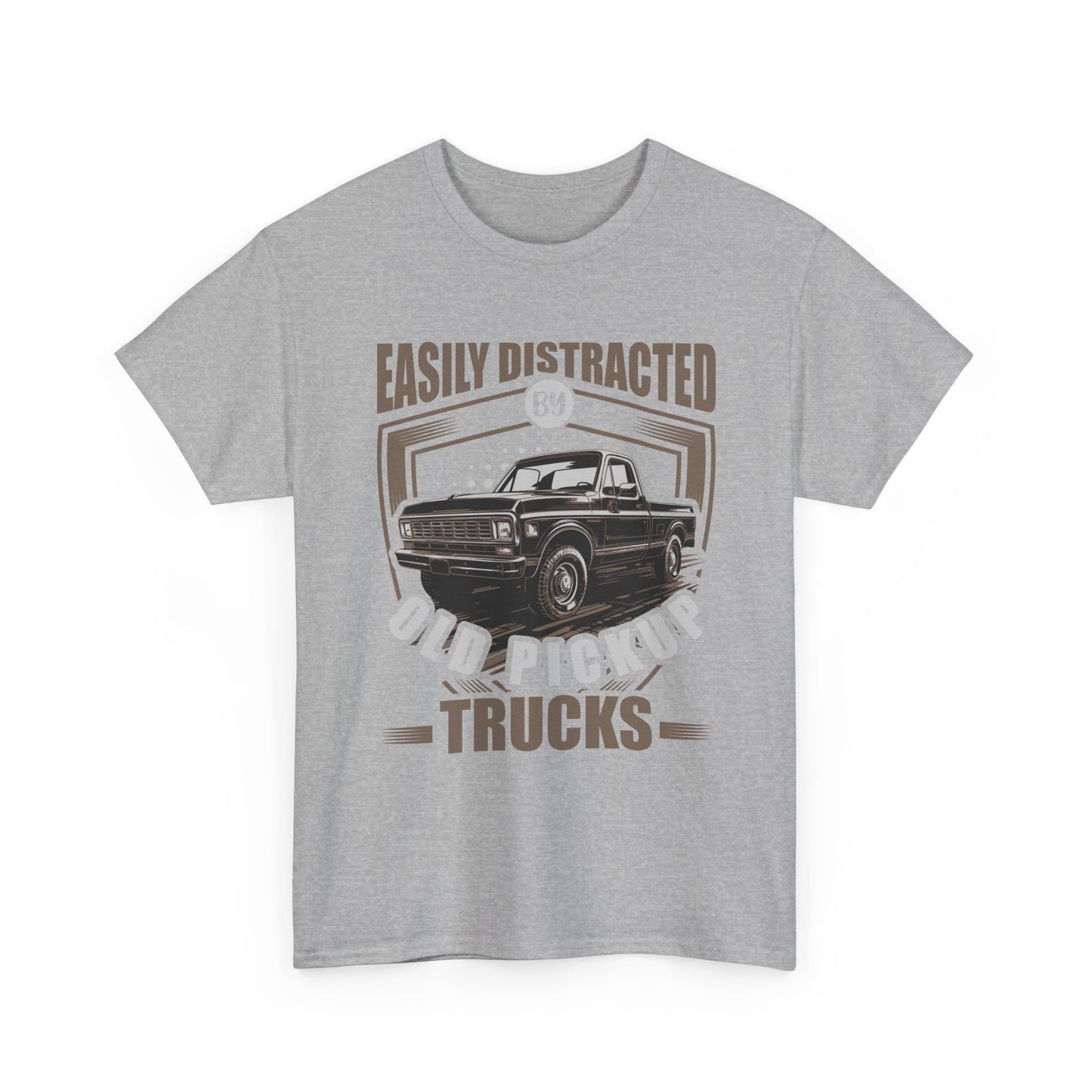 Old Pickup Trucks T-Shirt — "Easily Distracted By Old Pickup Trucks" Vintage Truck Tee