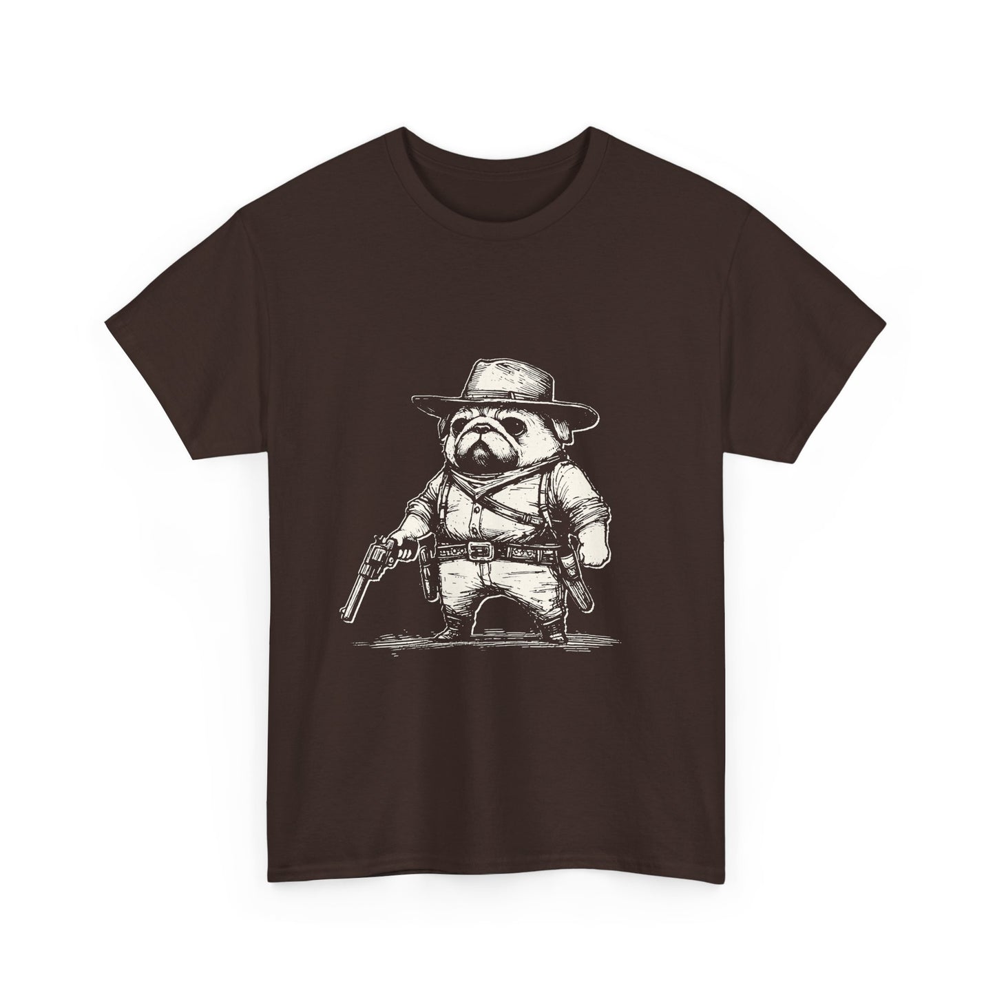 Pug Gunslinger T-Shirt – Cute Cowboy Pug Graphic Tee