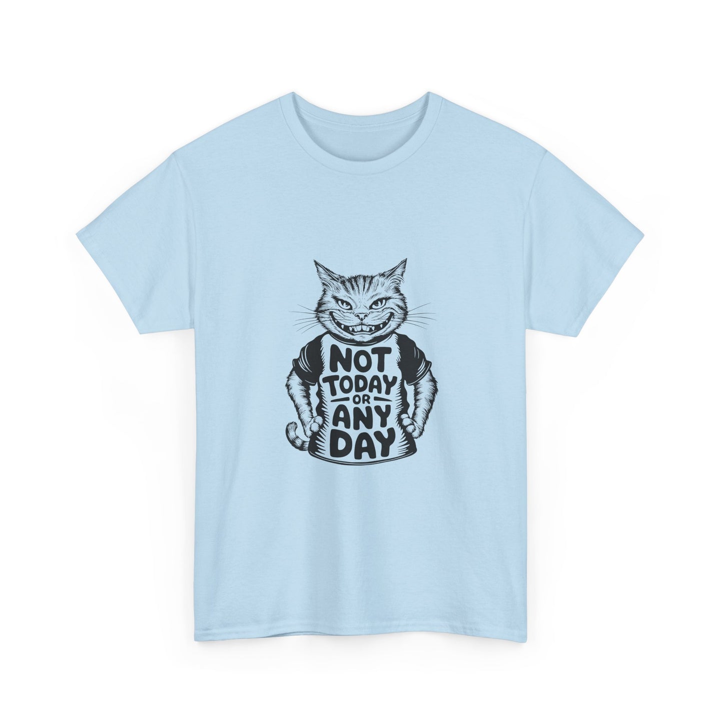 Cat Graphic Tee — “Not Today Any Day” Funny Grumpy Cat T‑Shirt