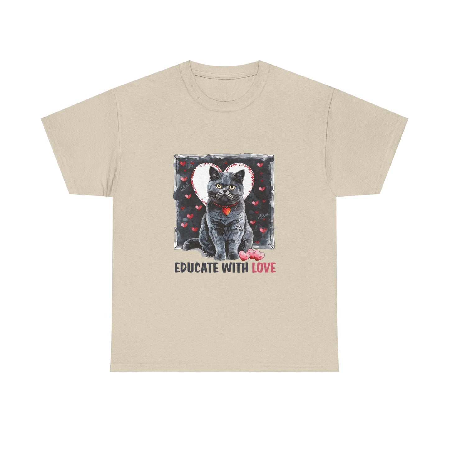 Cat “Educate With Love” T‑Shirt