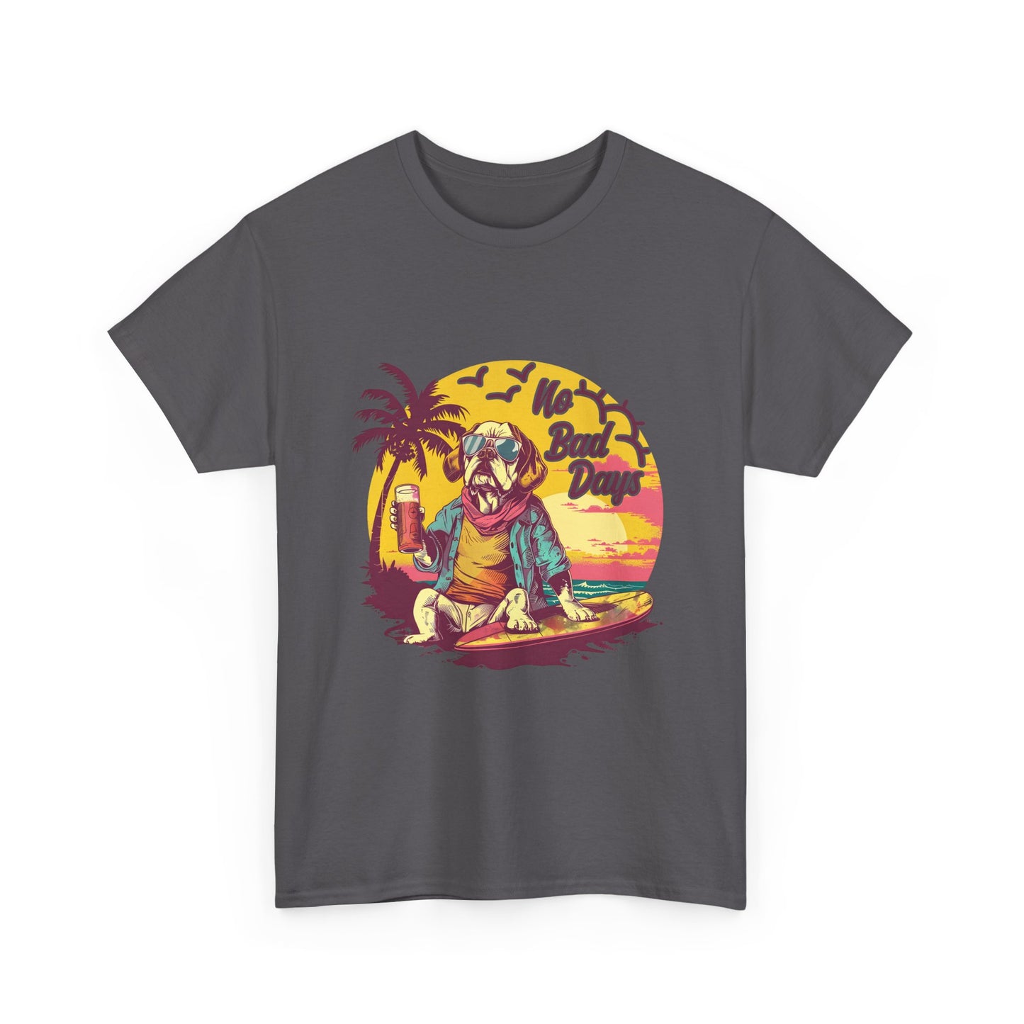 T-Shirt — "No Bad Days" Surf Sloth Retro Beach Tee