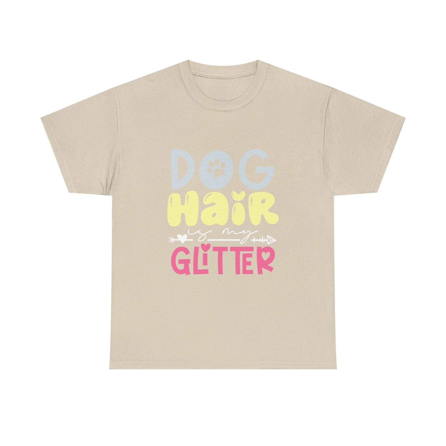 Dog Hair Glitter T-Shirt — Cute Paw Print Pet Lover Tee