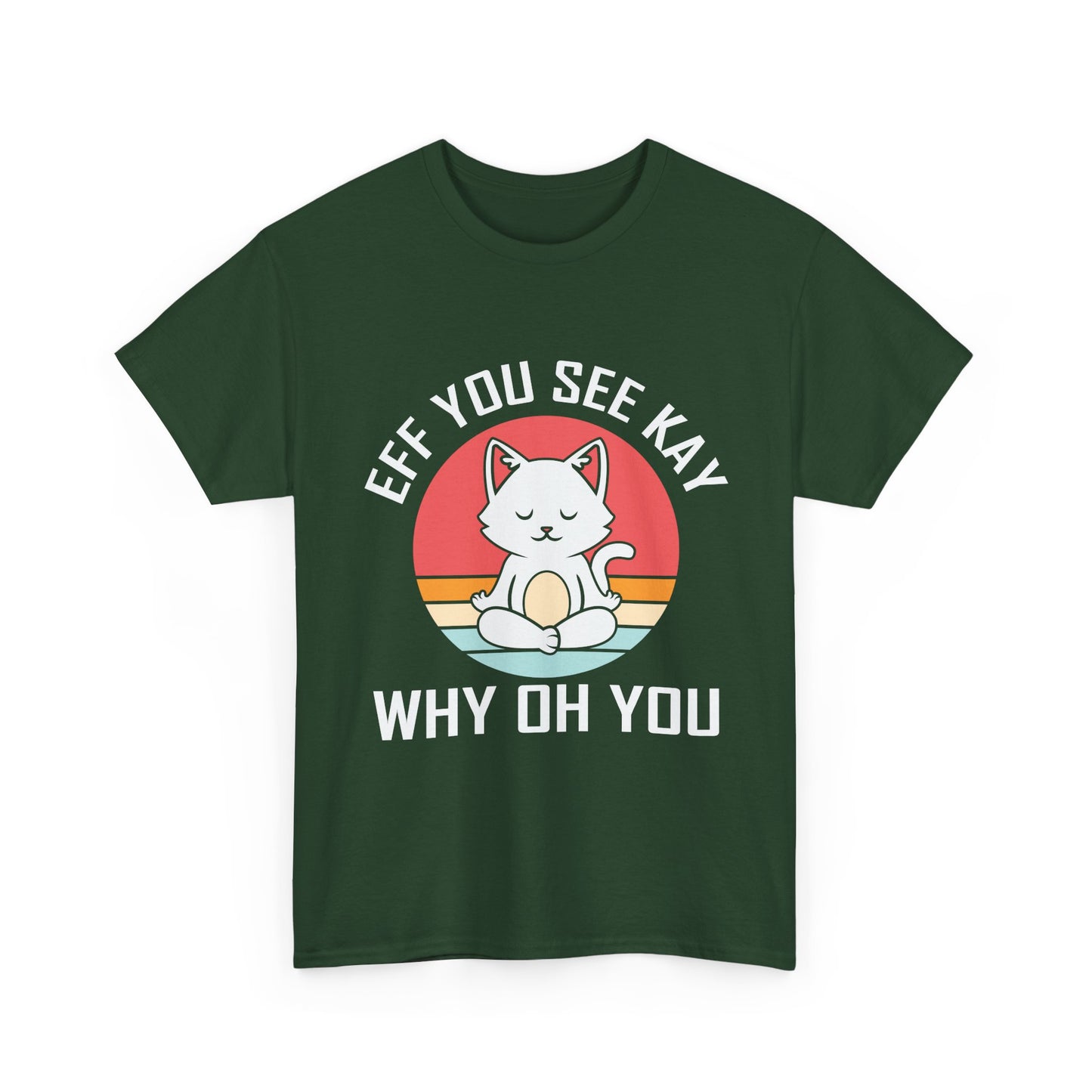 Cute Cat Tee — "EFF YOU SEE KAY WHY OH YOU" Vintage Sunset Graphic T-Shirt