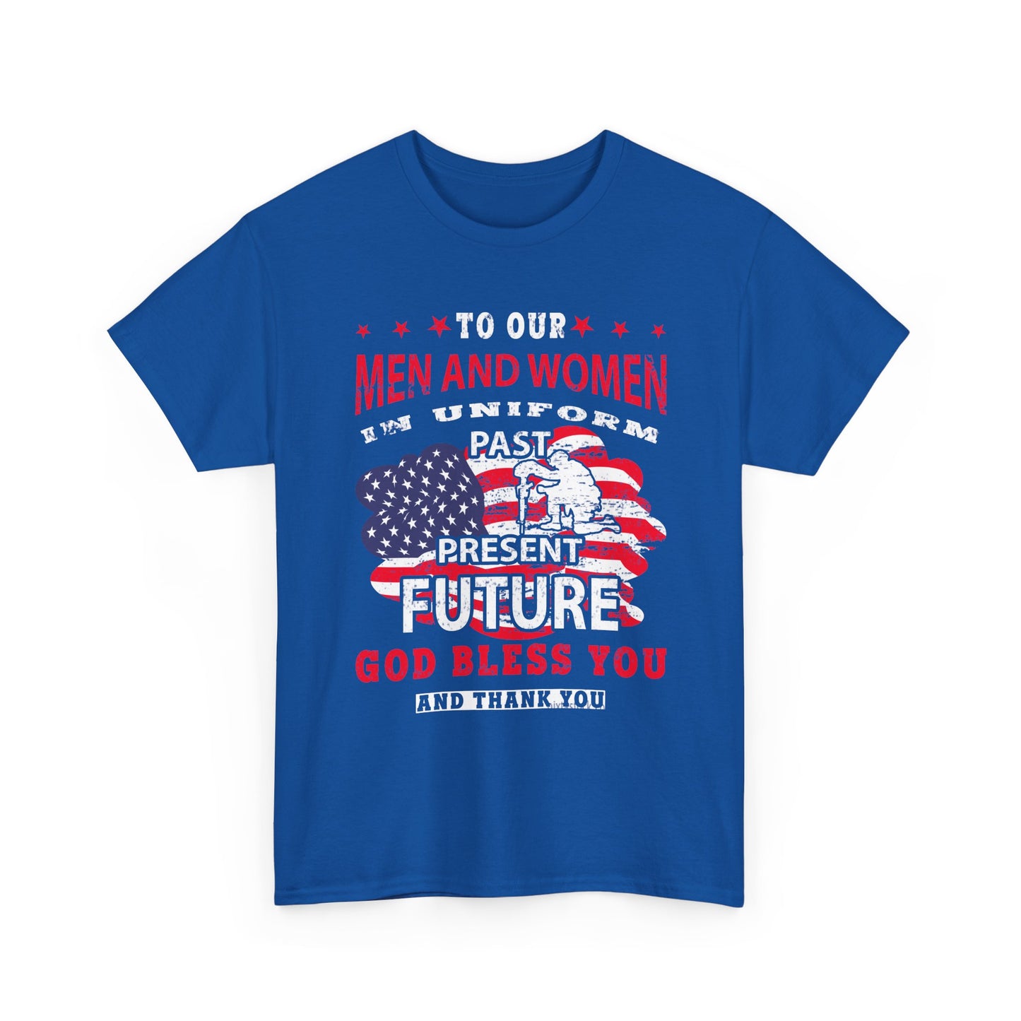 Veterans Tribute T-Shirt — "To Our Men and Women" American Flag Military Tee