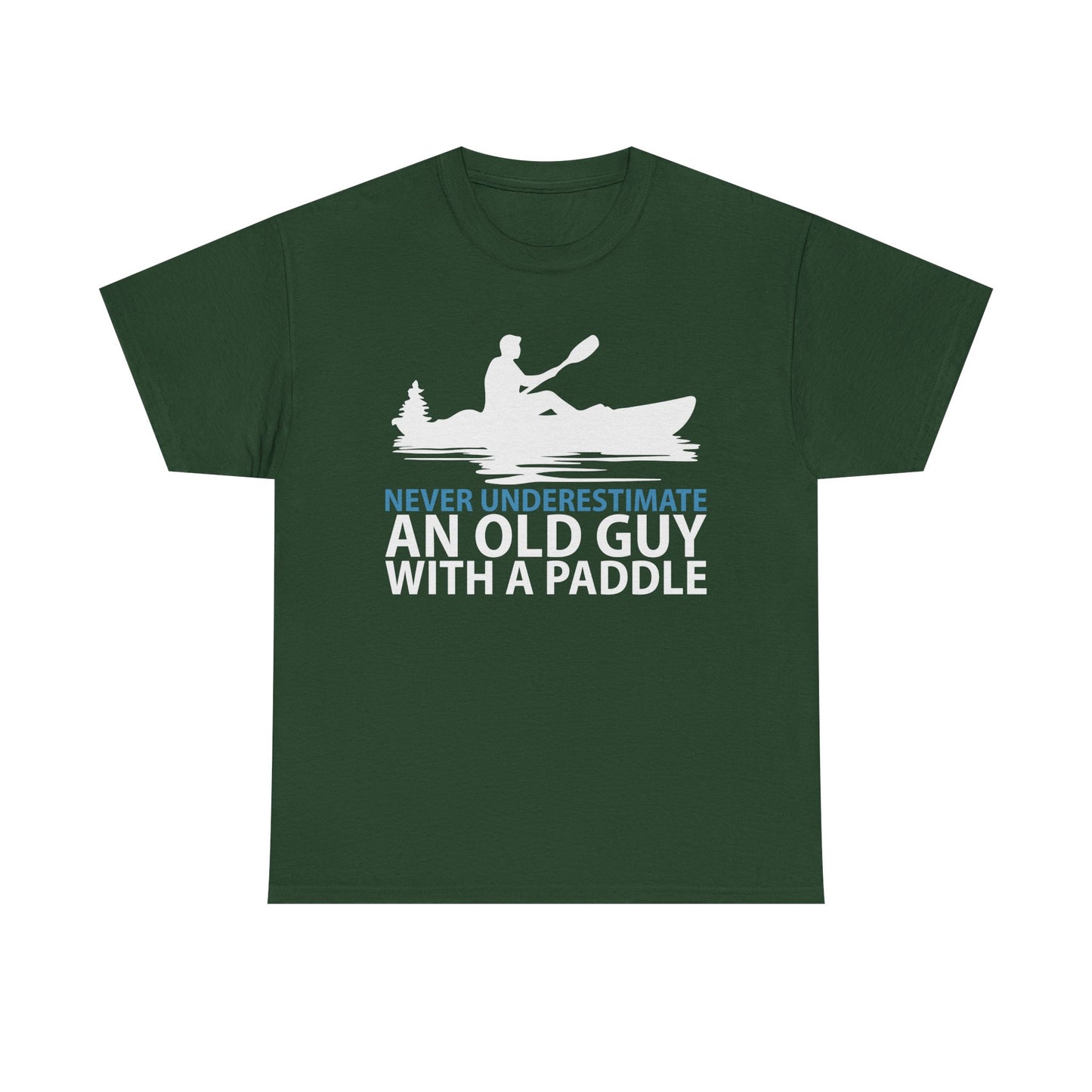 Kayak T-Shirt — "Never Underestimate An Old Guy With A Paddle" Vintage Paddleboarding Tee
