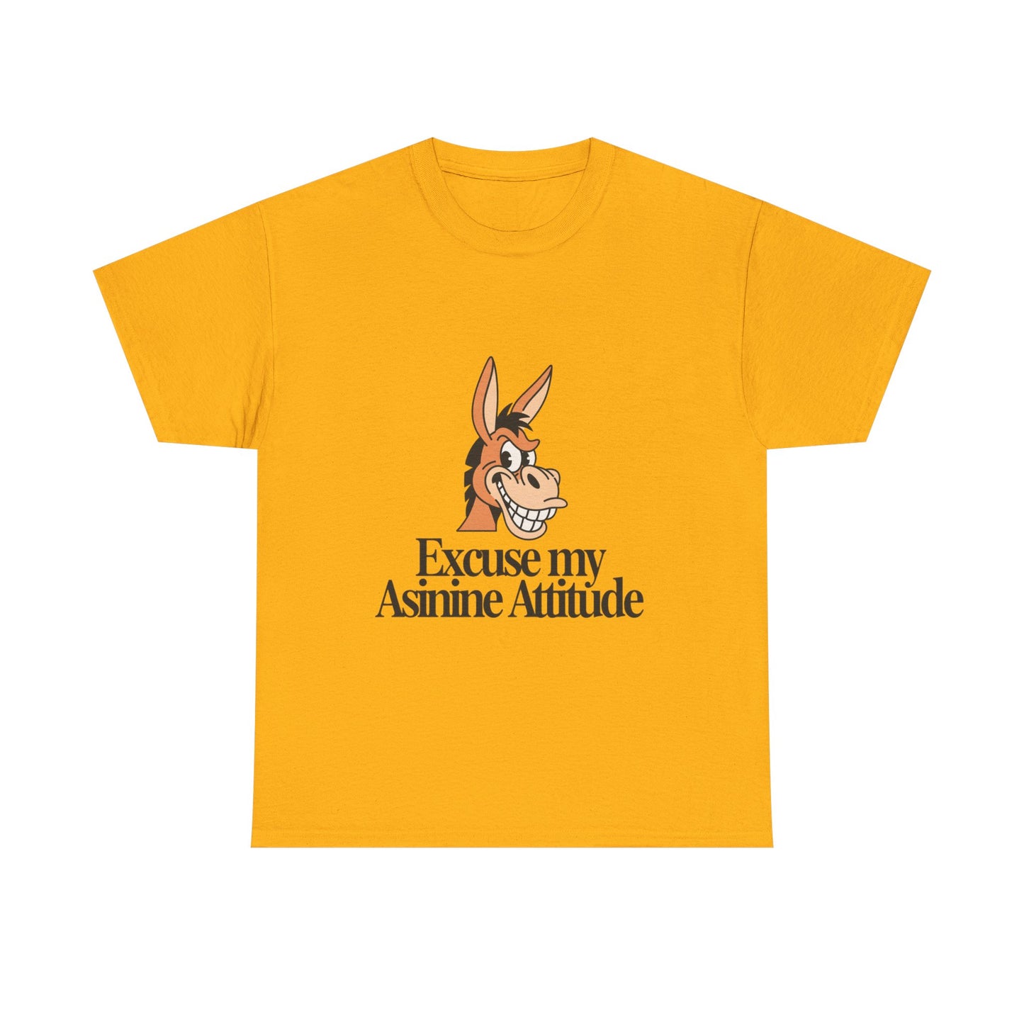 Funny Donkey Tee — "Excuse My Asinine Attitude" Casual Graphic T-Shirt