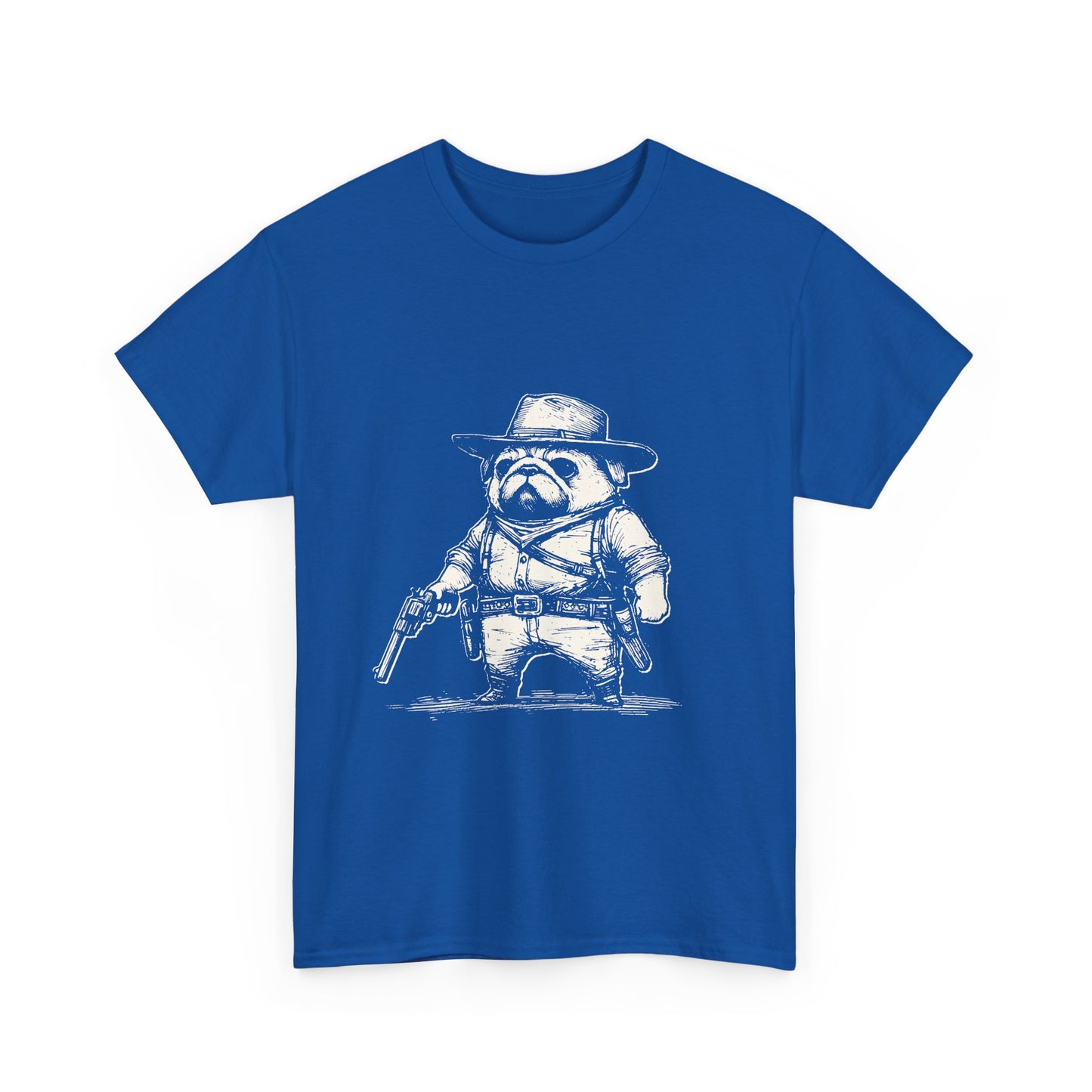 Pug Gunslinger T-Shirt – Cute Cowboy Pug Graphic Tee