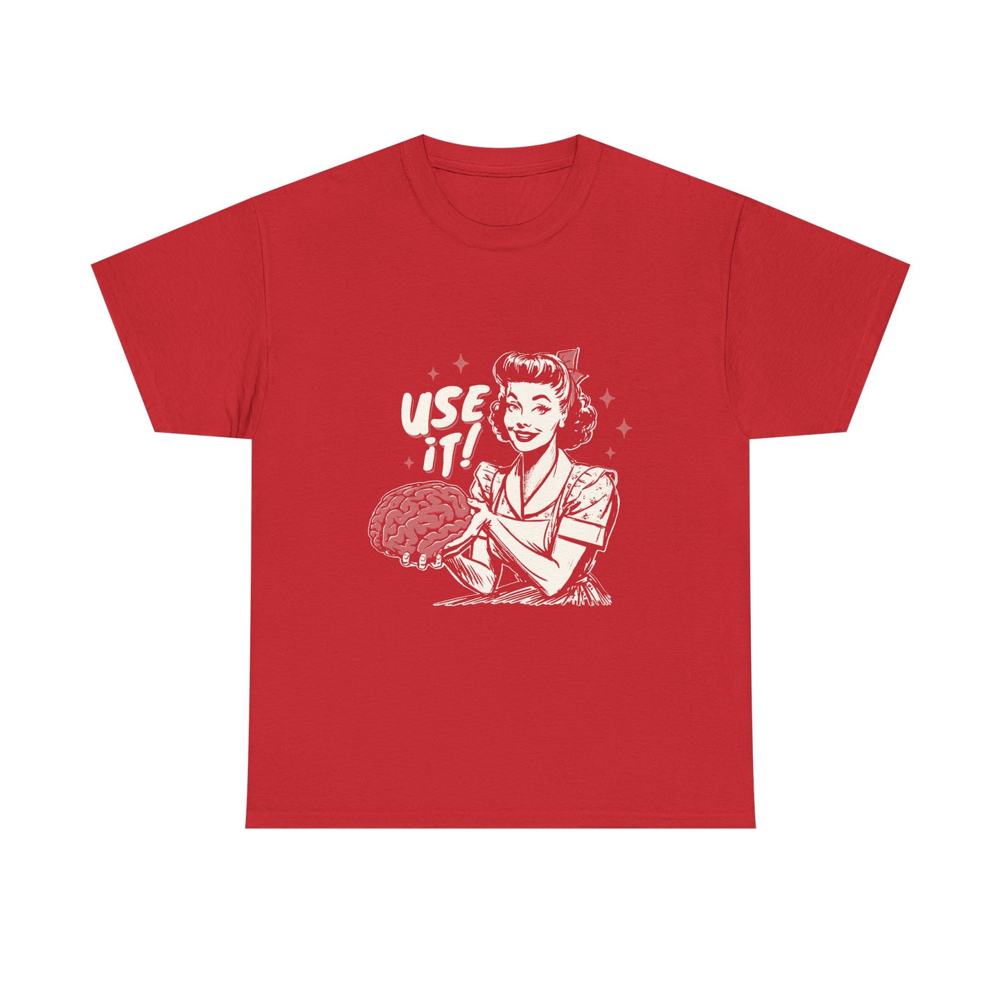 Use It! Retro Nurse Holding Brain Vintage Graphic Tee