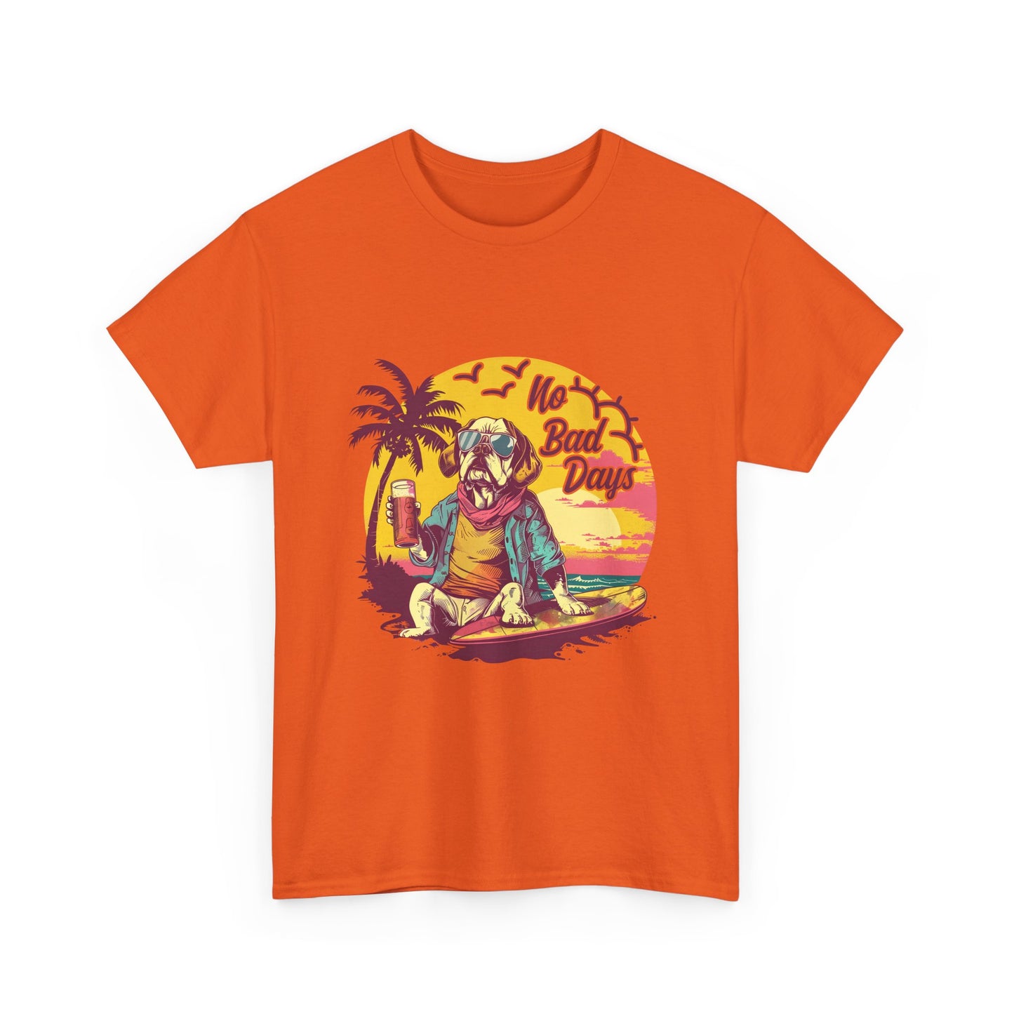 T-Shirt — "No Bad Days" Surf Sloth Retro Beach Tee