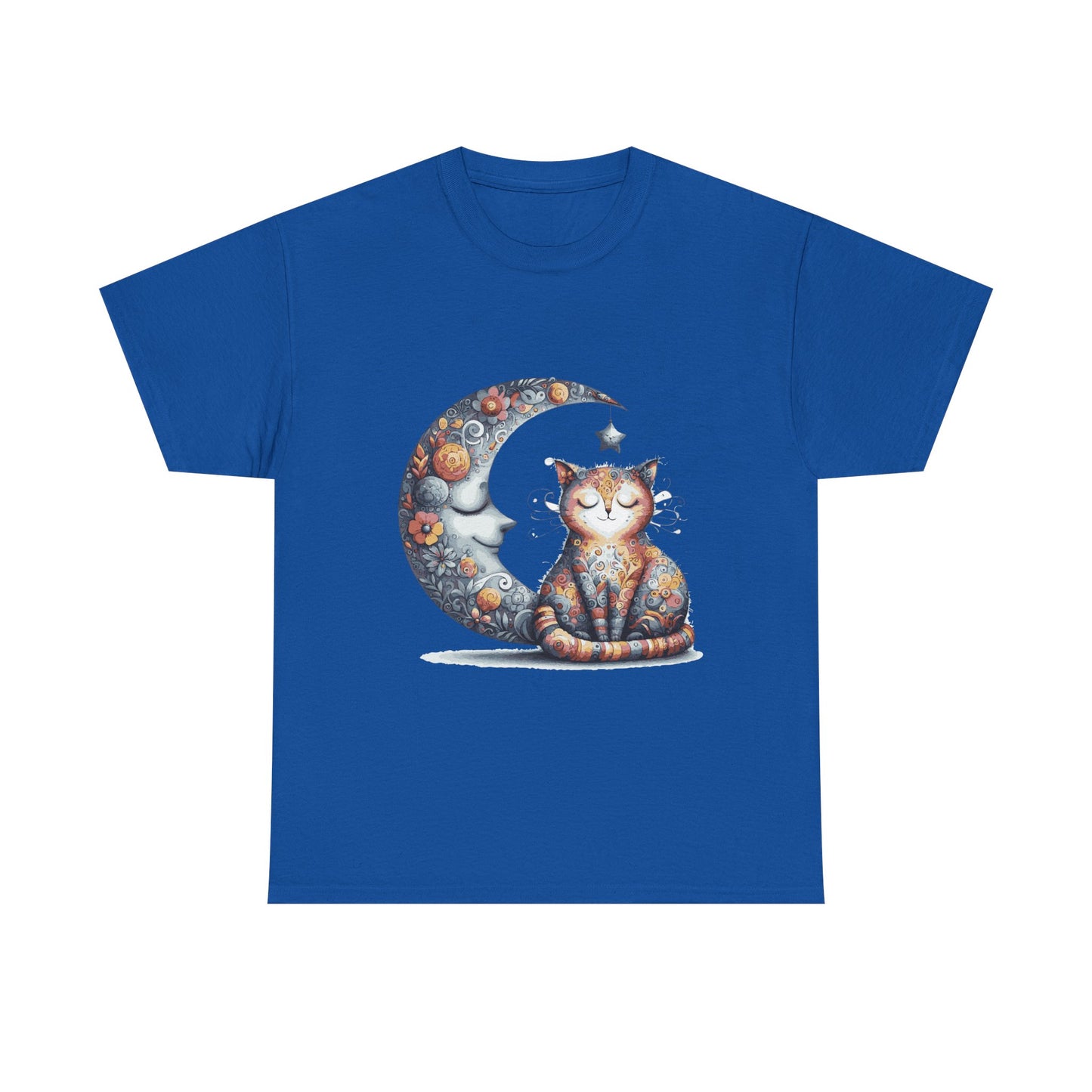 Cat Moon T-Shirt — Whimsical Cosmic Cat Graphic Tee