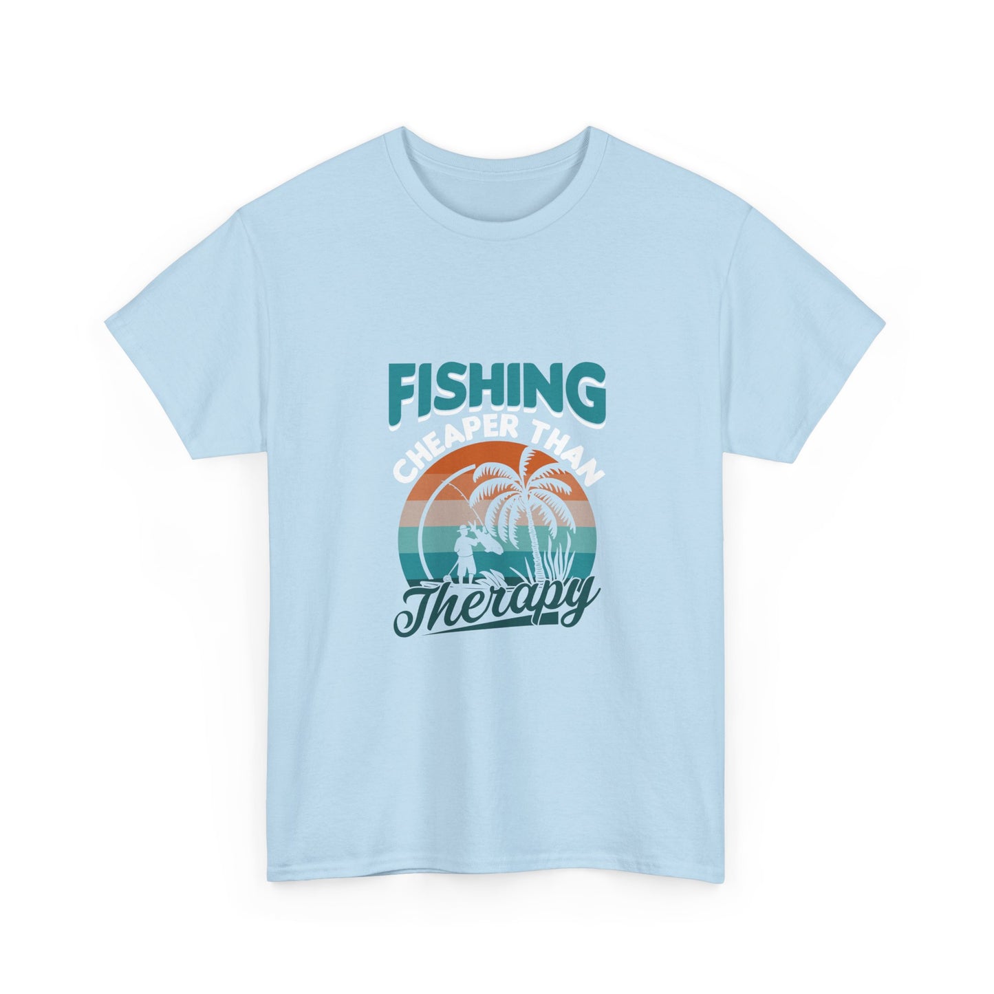 Fishing Cheaper Than Therapy T-Shirt — Retro Palm Beach Fishing Tee