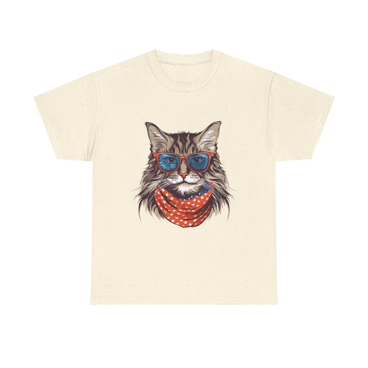 Cat with Sunglasses & Bandana T-Shirt — Cool Retro Cat Graphic Tee