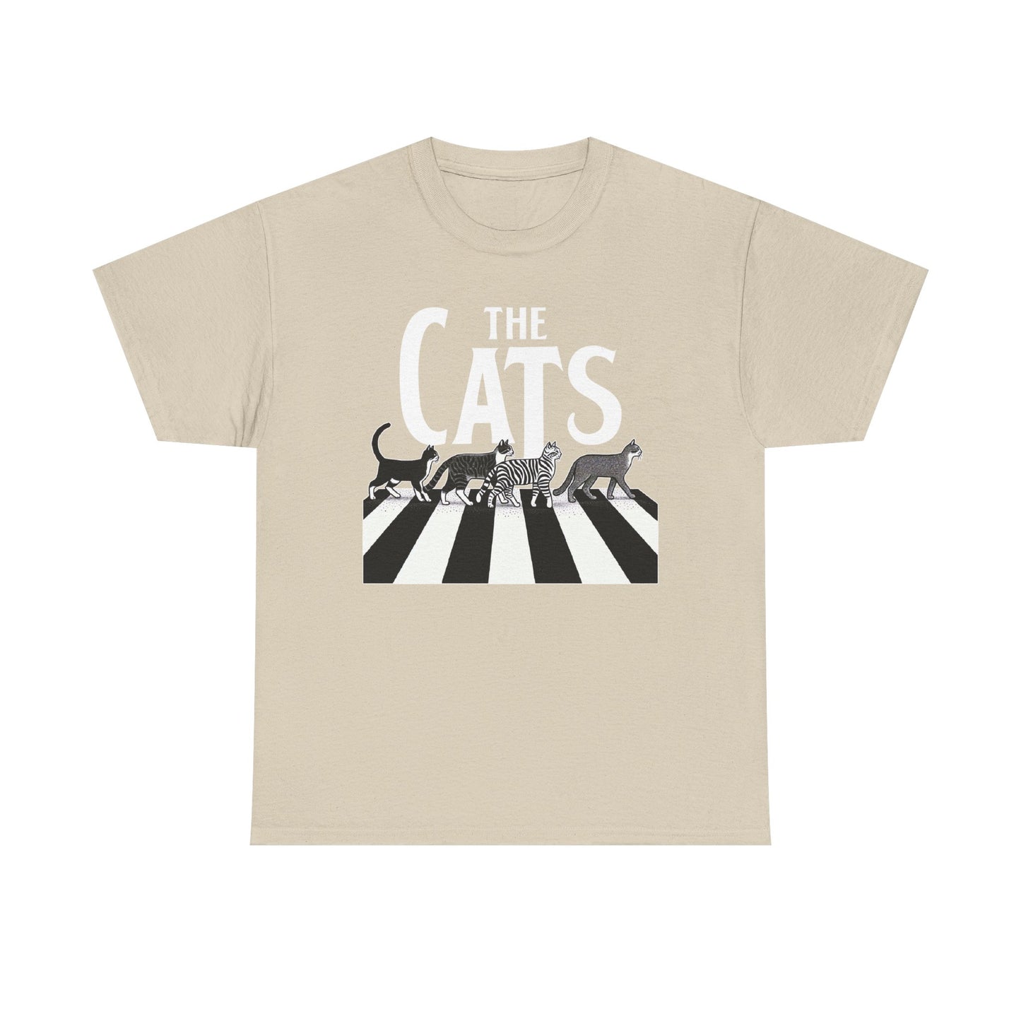 Cats Crossing T‑Shirt — Retro Black & White Cat Walk Graphic Tee