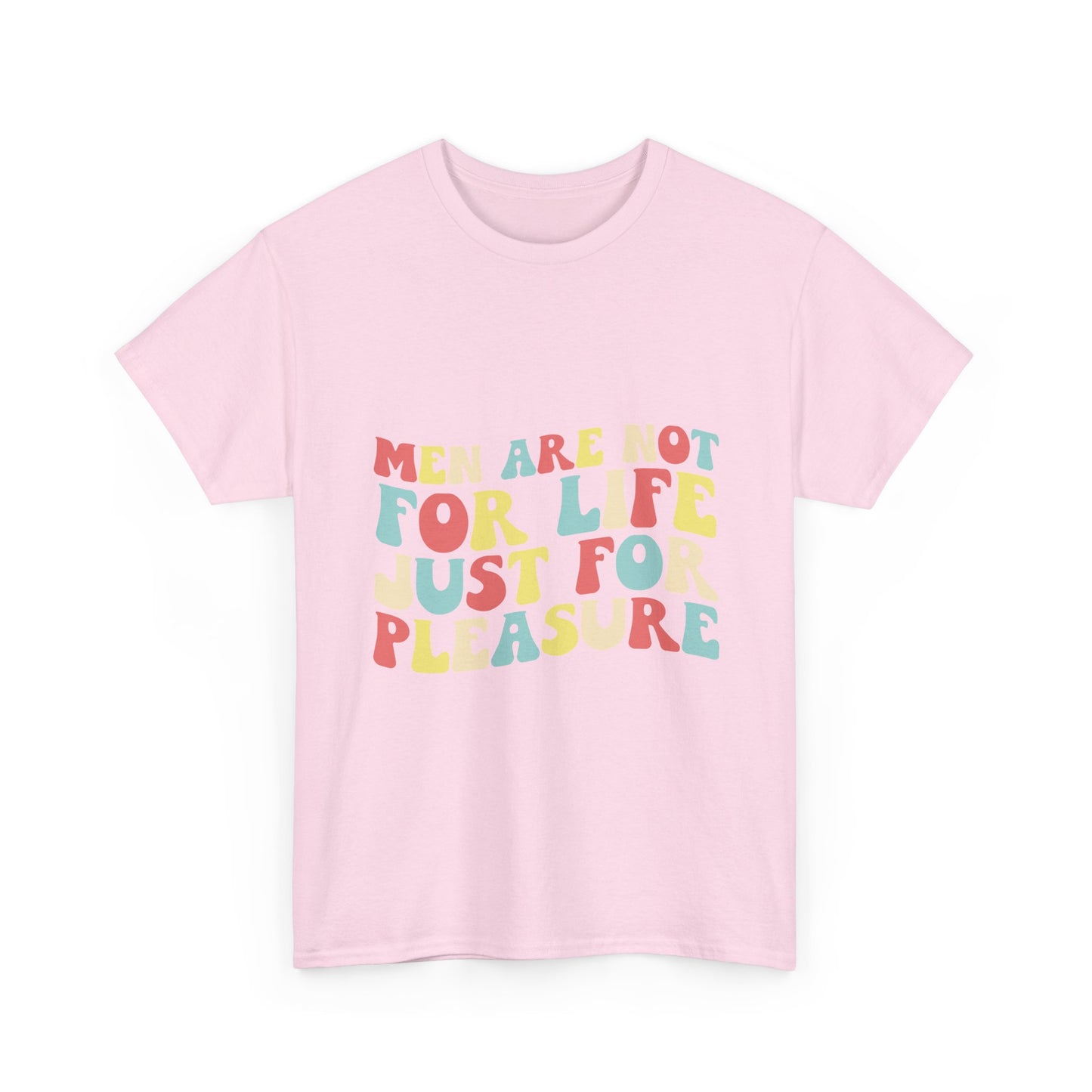 T-Shirt — "Men Are Not For Life Just For Pleasure" Retro Colorblock Graphic Tee