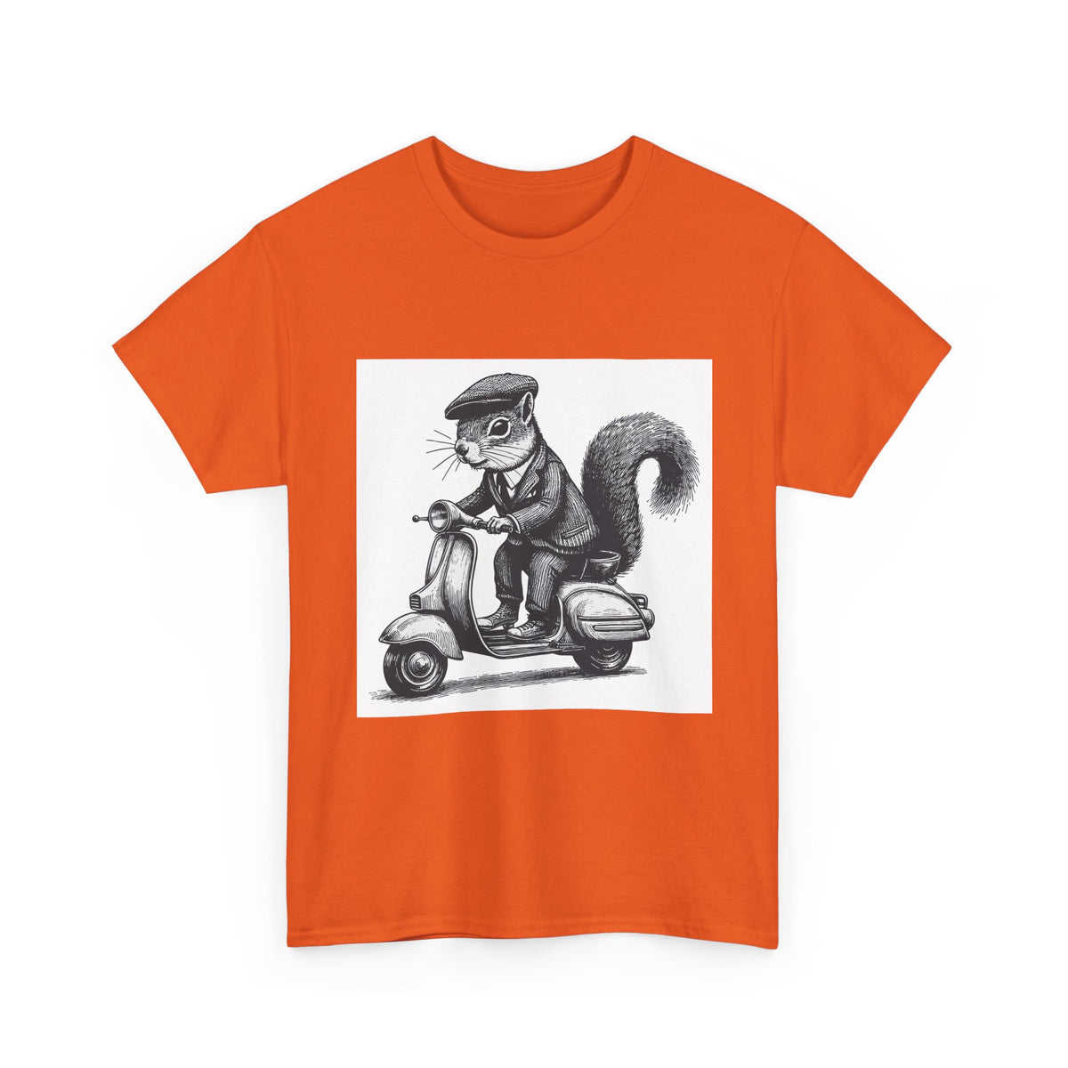 Squirrel on Scooter T-Shirt — Retro Riding Animal Tee