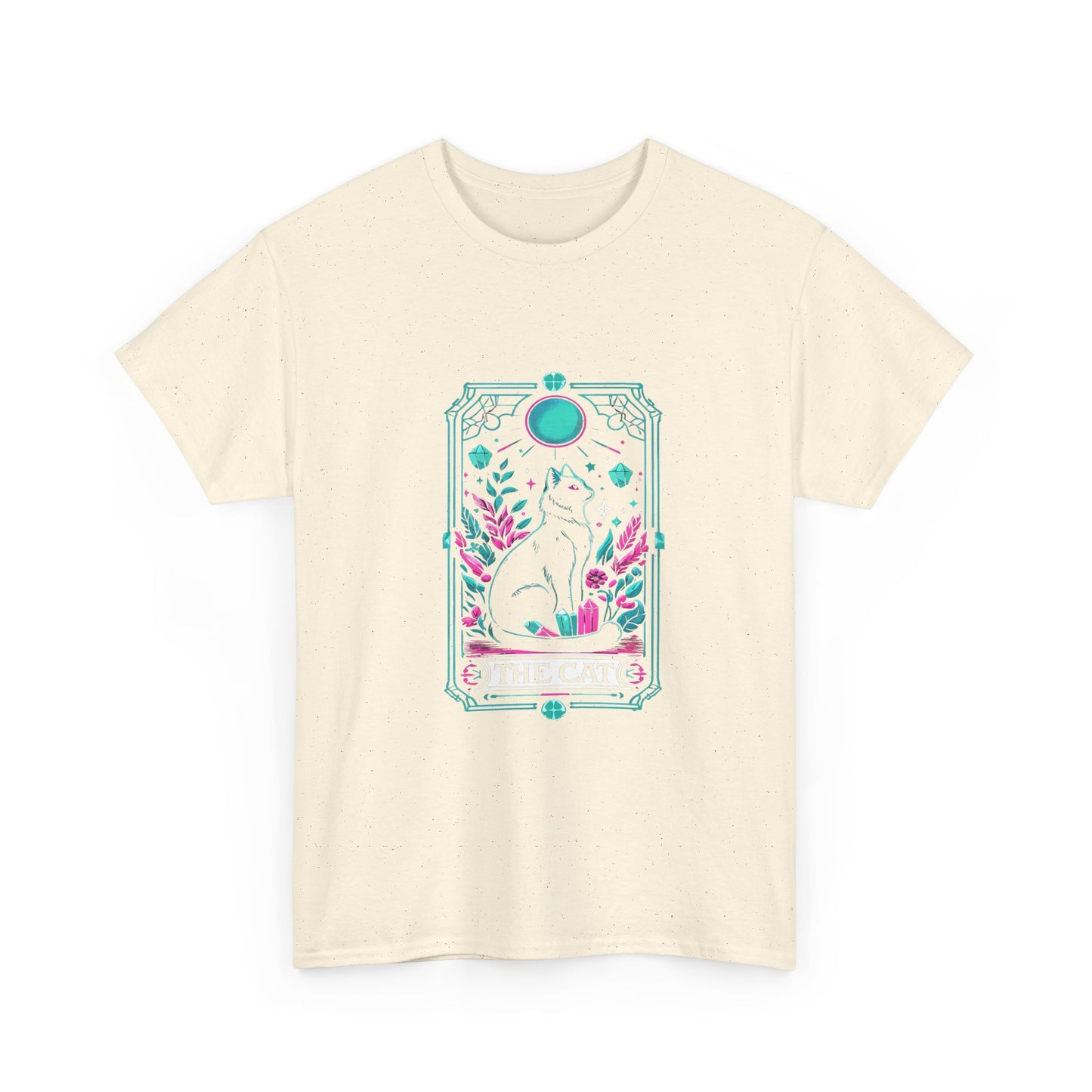 Cat Tarot T-Shirt — "The Cat" Mystical Black Tee