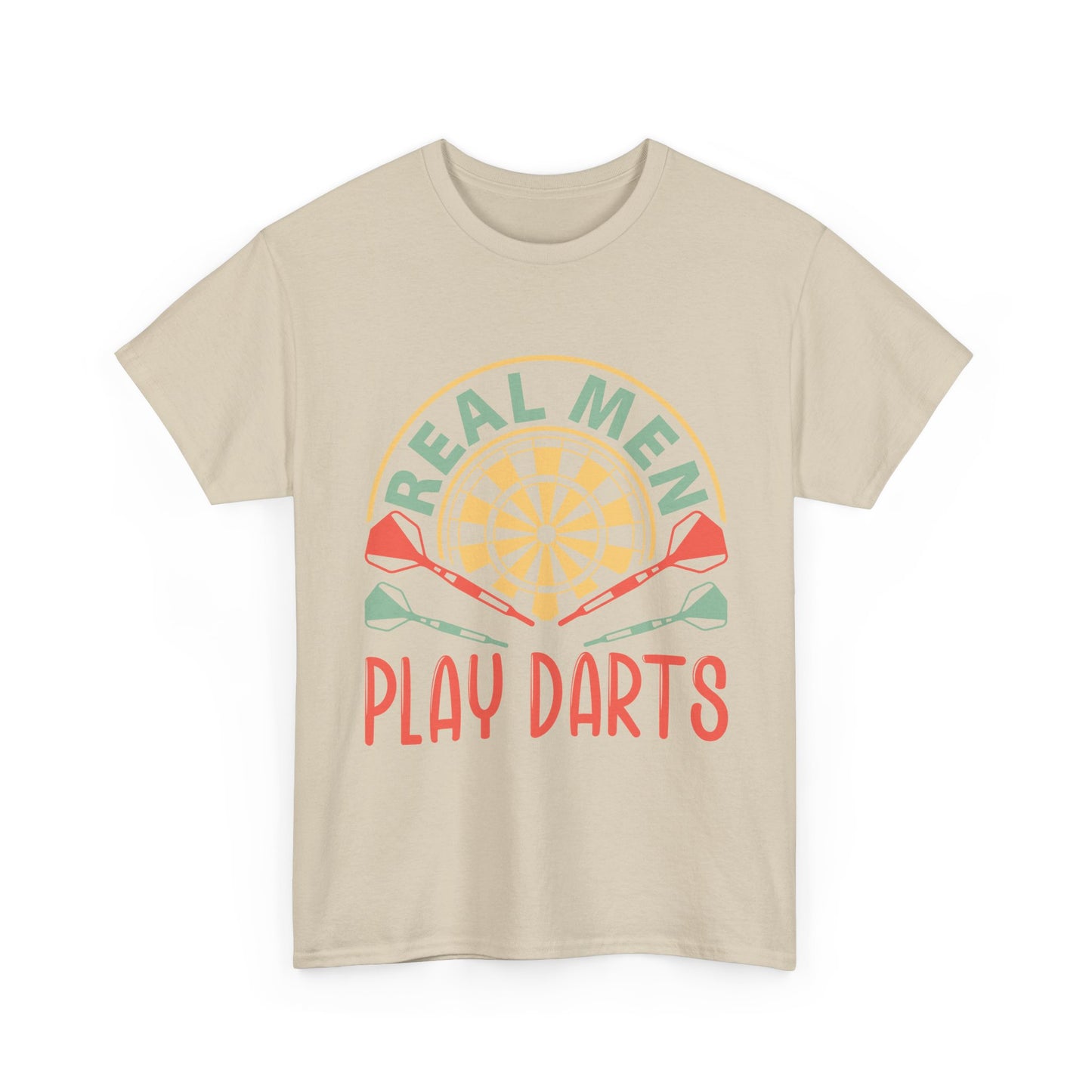 Darts T-Shirt — “Real Men Play Darts” Retro Dartboard Tee