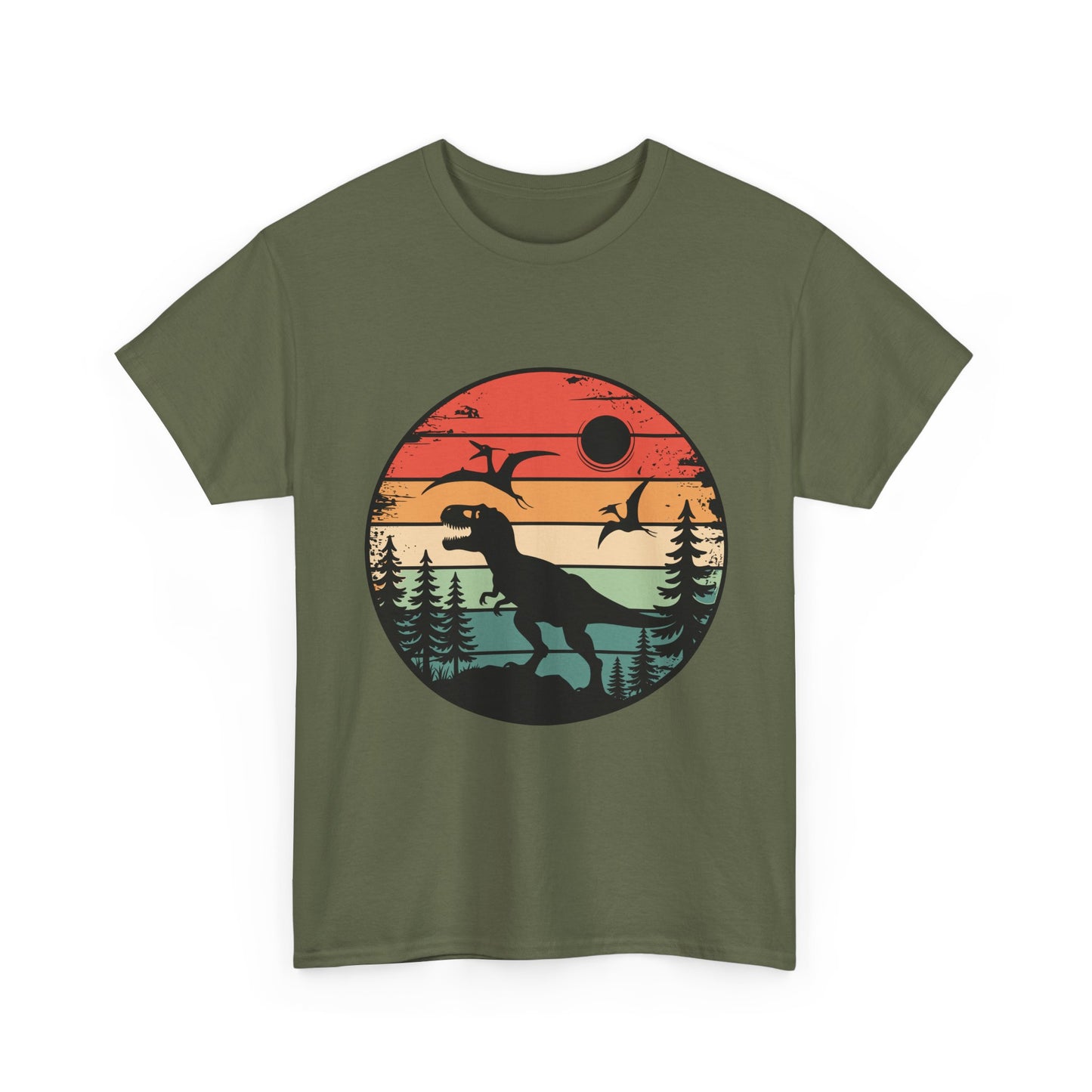 T-Rex Sunset Tee — Retro Dinosaur Graphic T-Shirt
