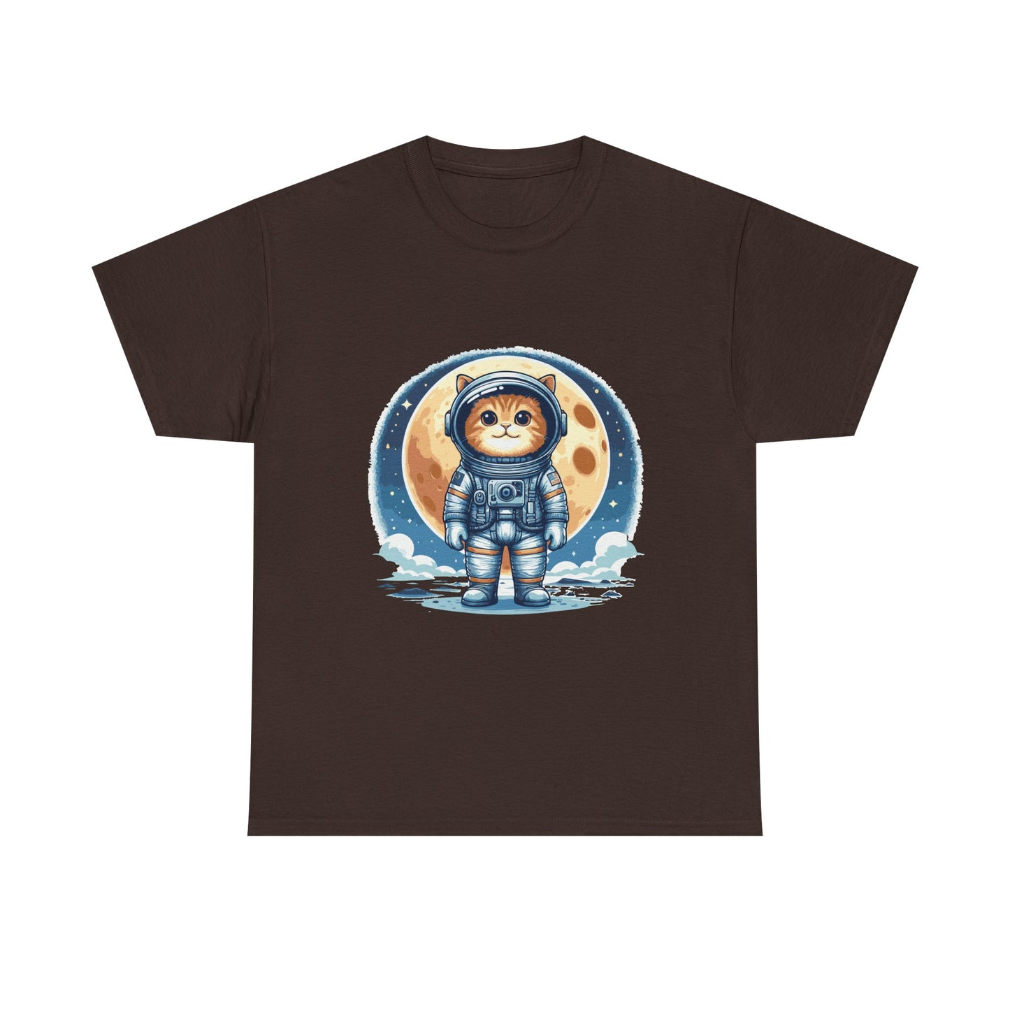 Astronaut Cat T-Shirt – Cute Space Kitty Tee with Moon